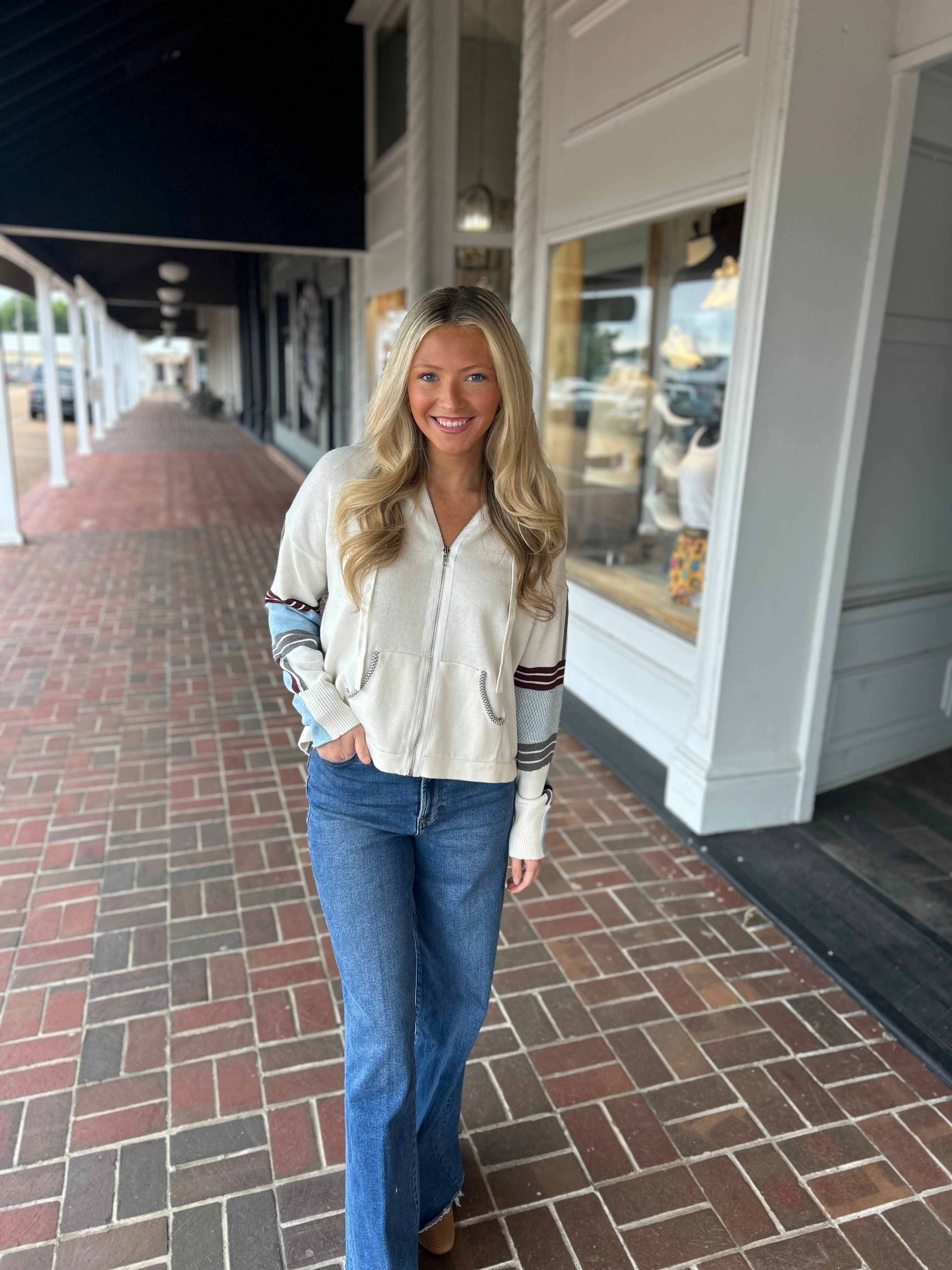 Durable Fabric Mixed Media Jacket in White