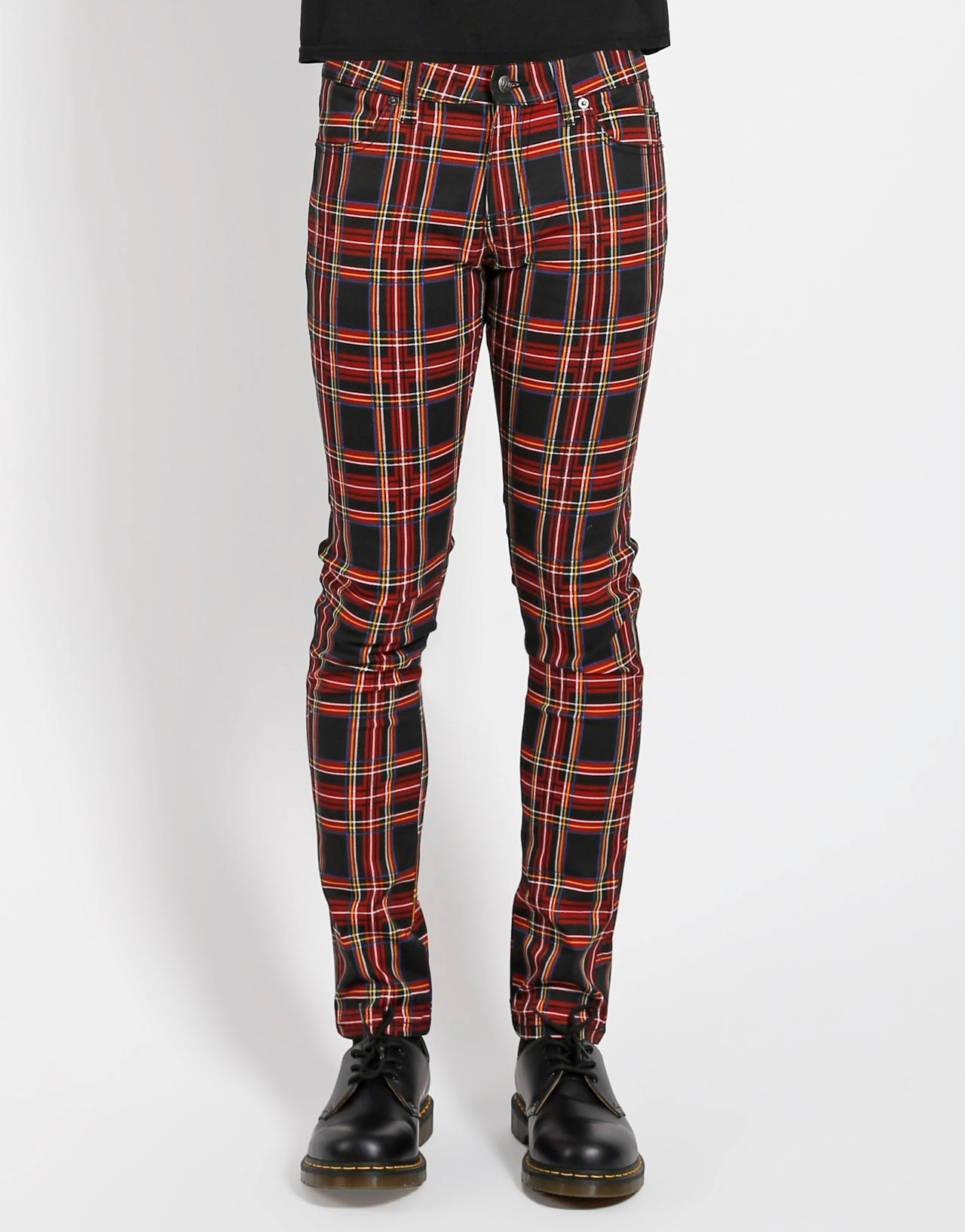 ROCKER JEAN BLACK PLAID Garment Dyed Technique