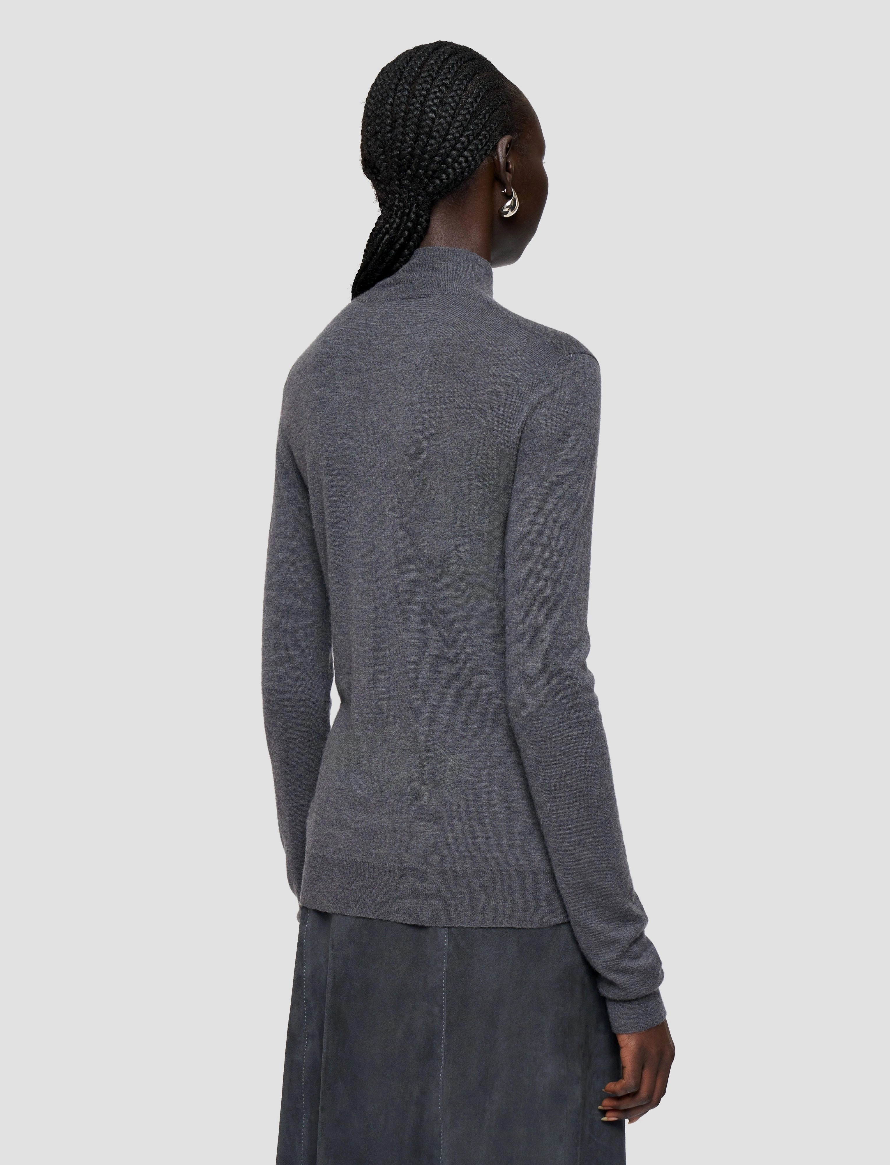 Breathable Layer Cashair High Neck Jumper