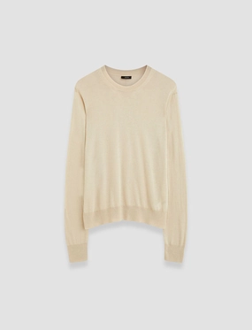 Superfine Cotton Silk Round Neck Jumper Timeless Look Seasonal Trend