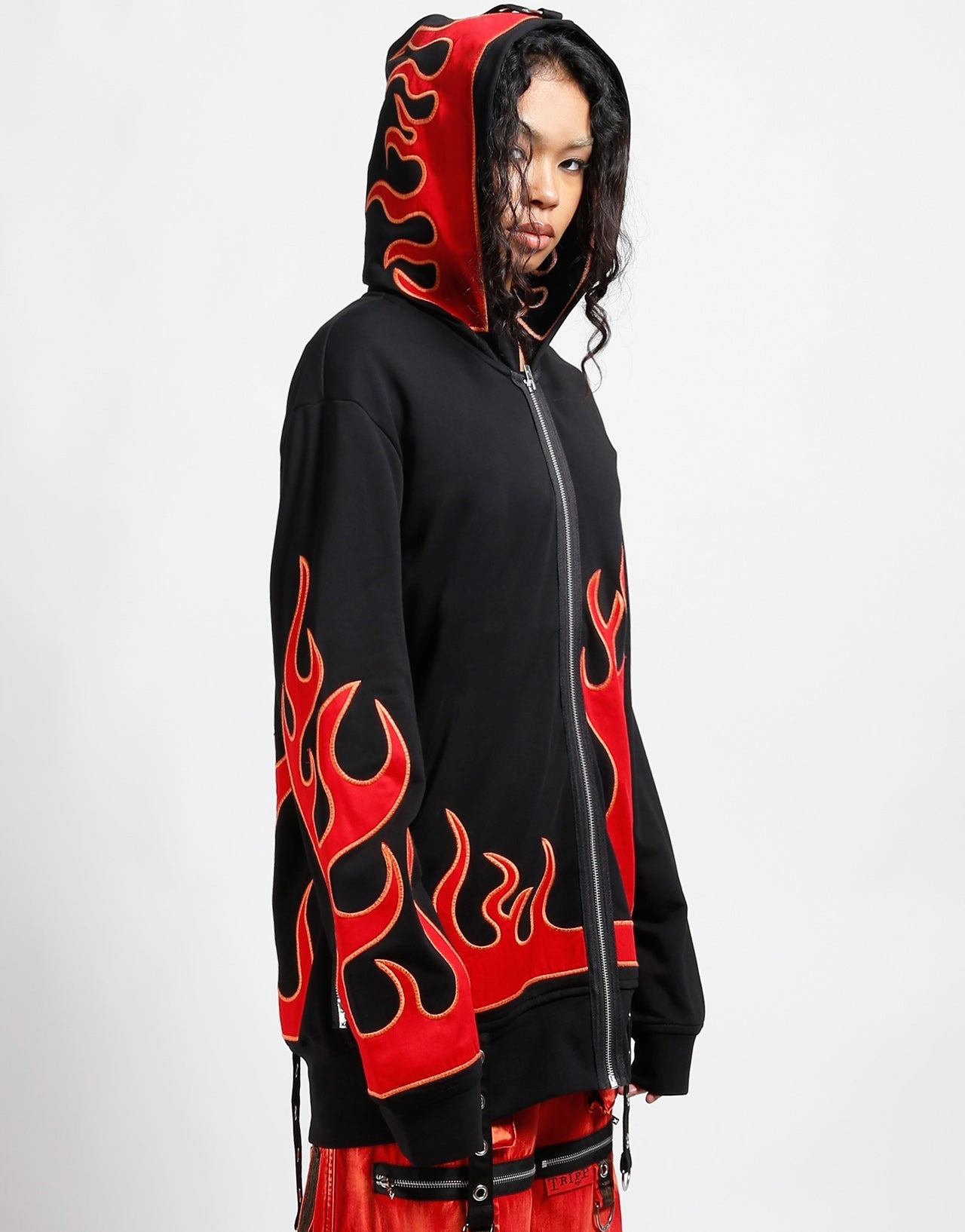 RawEdgedDesign NonRestrictive Cut FLAME HOODIE