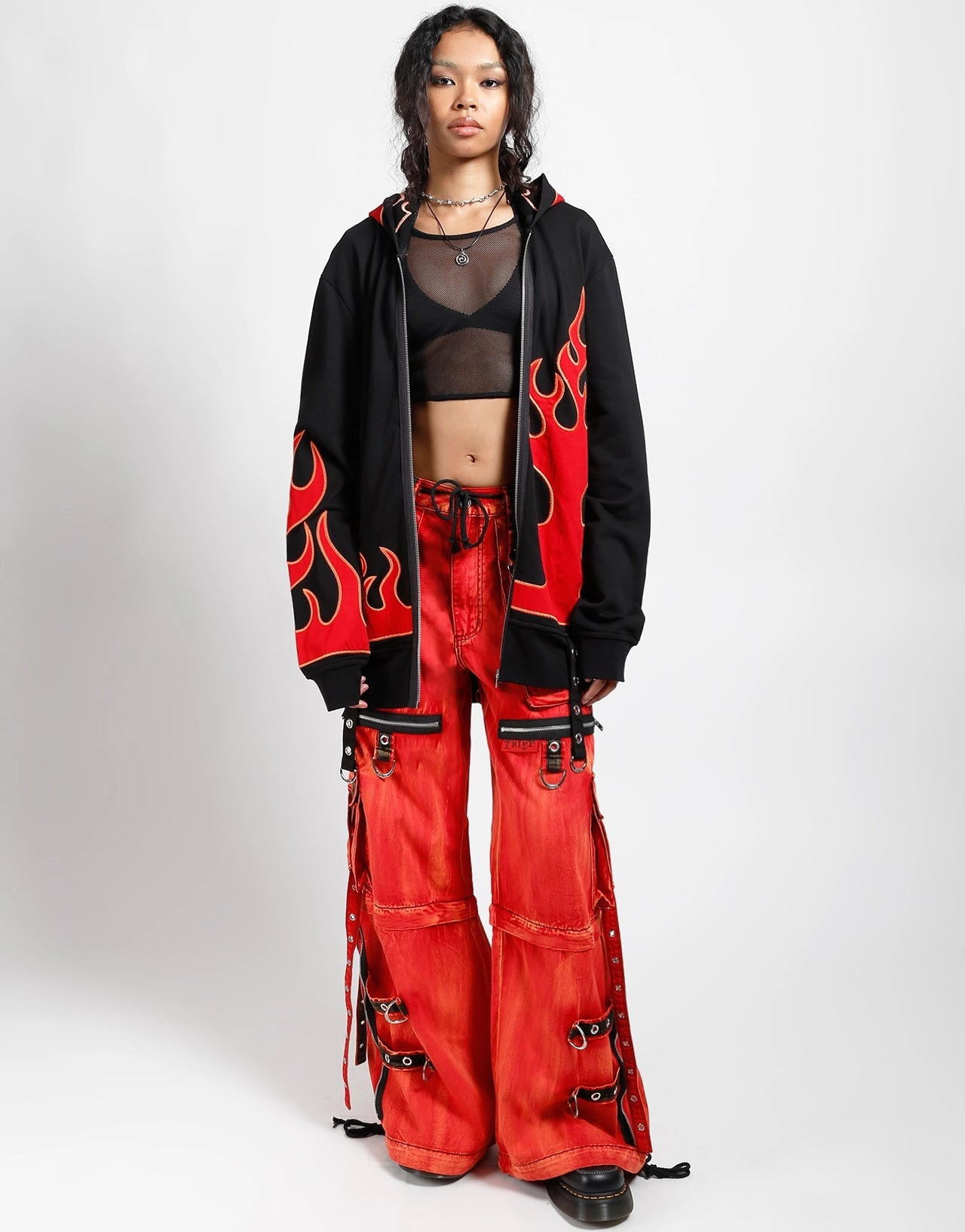 FLAME HOODIE Basic Dress MultiFunctional Pocket Placement