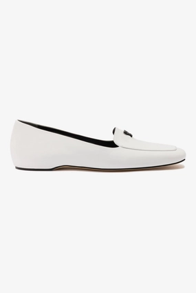 Larroud x CPPXO Loafer In White Leather Soft Walking Shoes Ground Hold