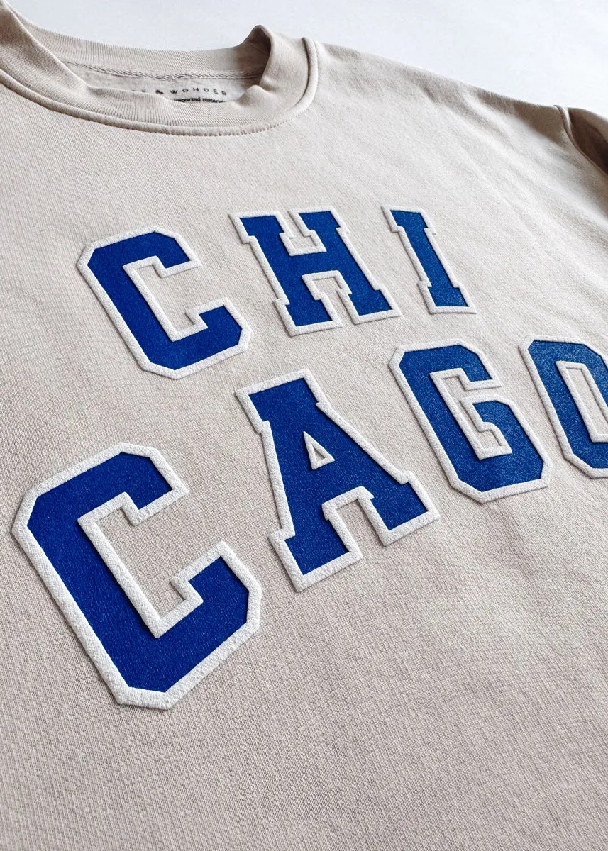 casual knitwear Chicago Varsity Sweatshirt - Ivory & Blue