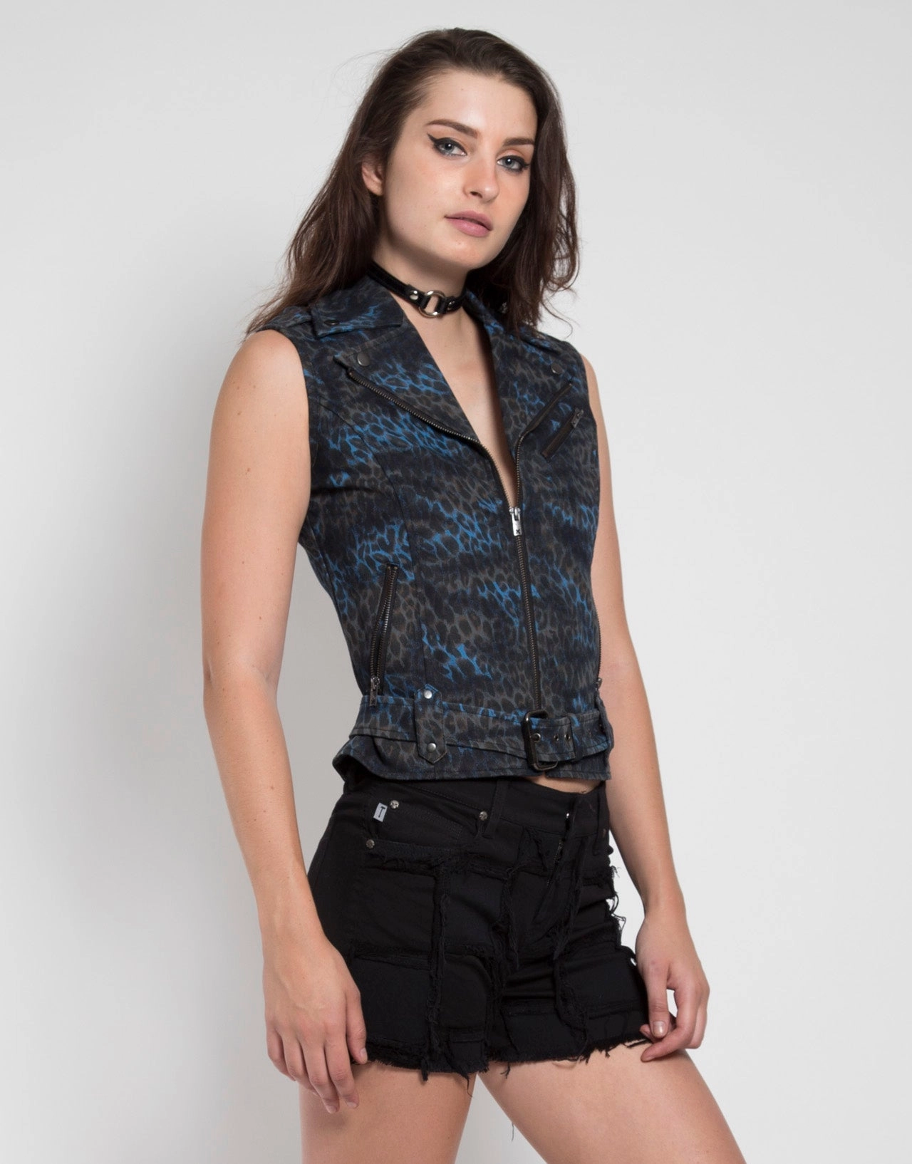 Ribbed Collar Style NIGHT RIDER MOTO VEST