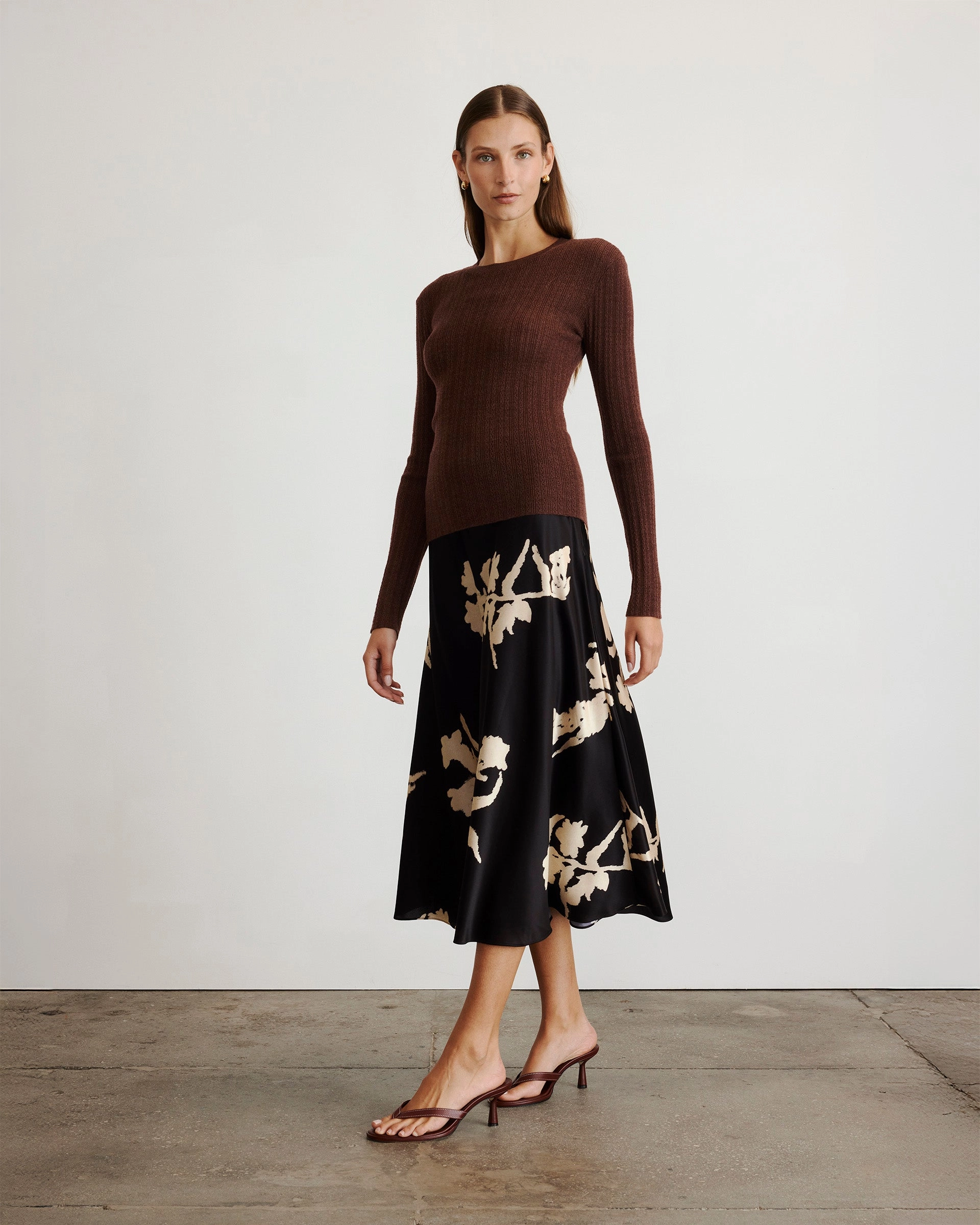 High Elasticity Fiber Reinforced Neckline Stitching Crew Neck Kayden Knit