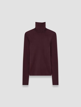 Overlock Edge Finish Silk Stretch High Neck Top