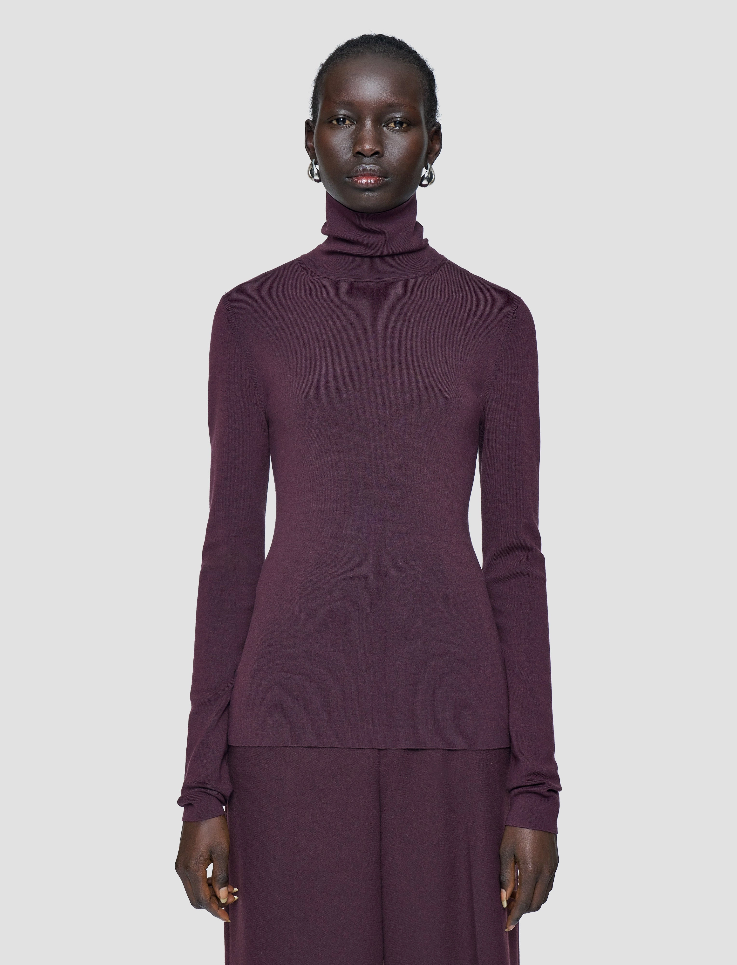 Silk Stretch High Neck Top Snag Resistant Surface