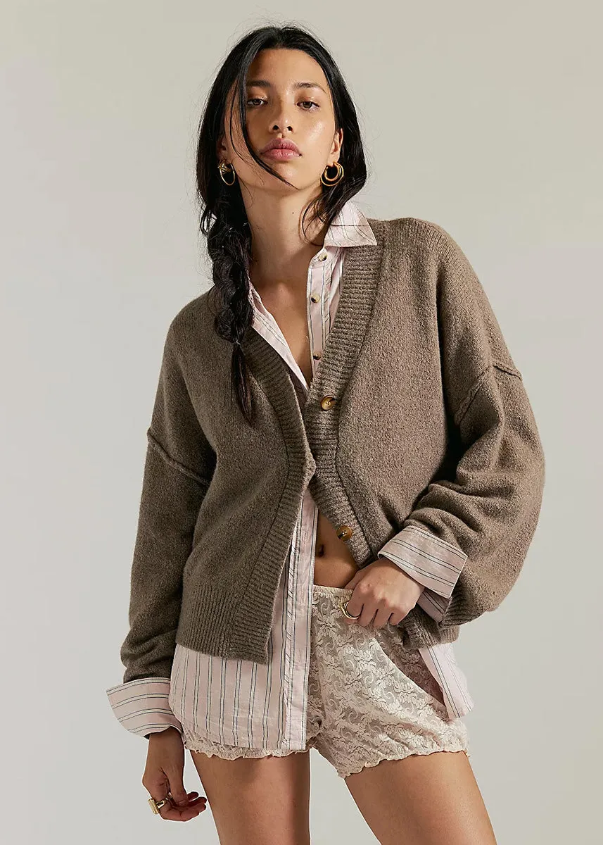 Cozy Wearable Cool Of The Night Cardi - Mocha Melange