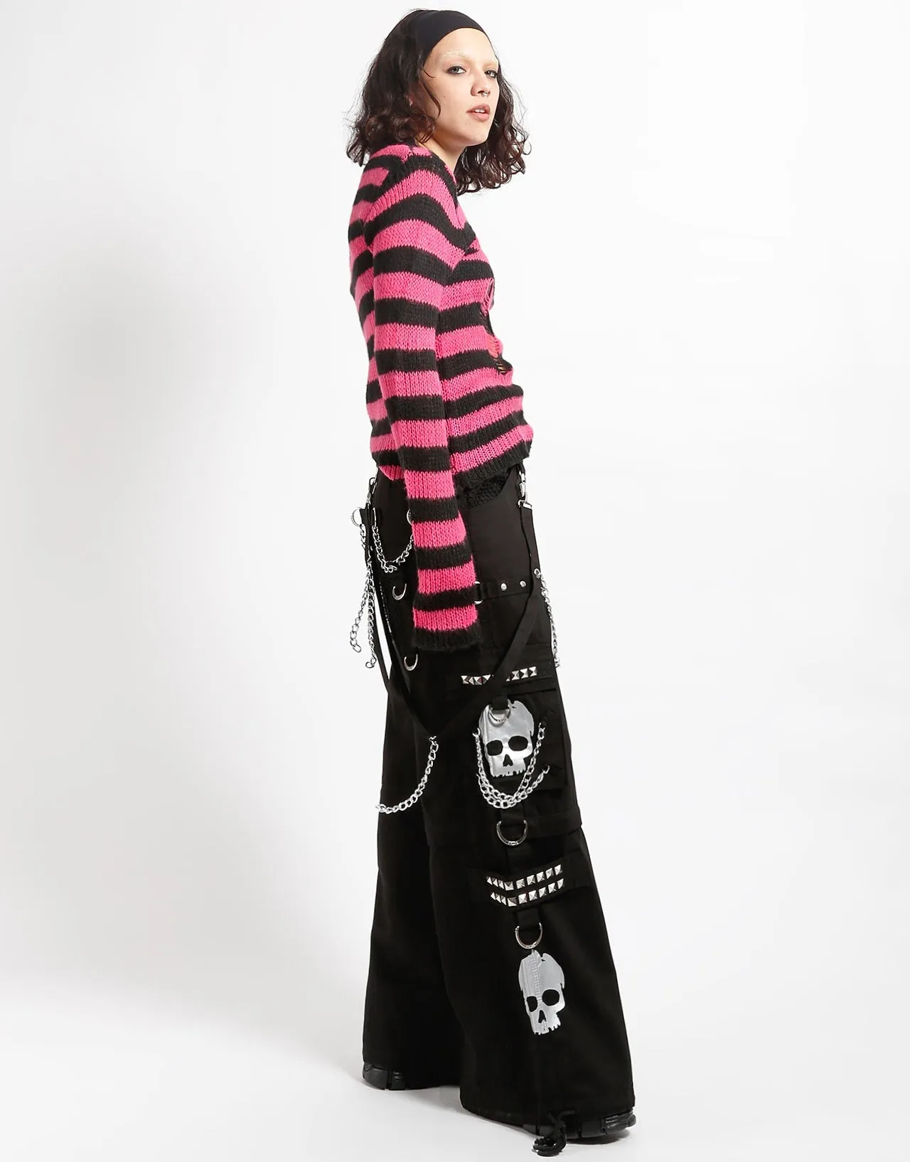 SUPER SKULL PANT SILVER SKULL Bold Waistband Comfy Waistband