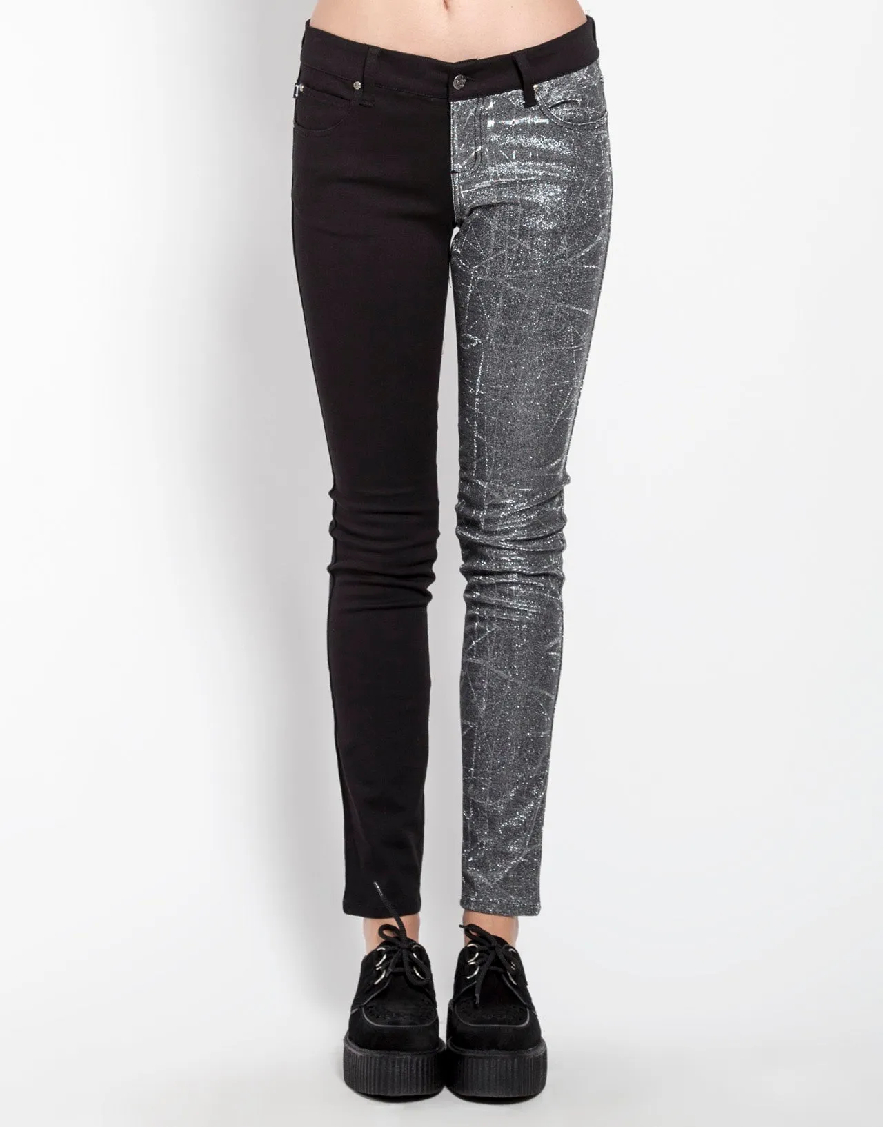SPLIT SHINE JEAN SILVER Athletic Fit Cool Comfort