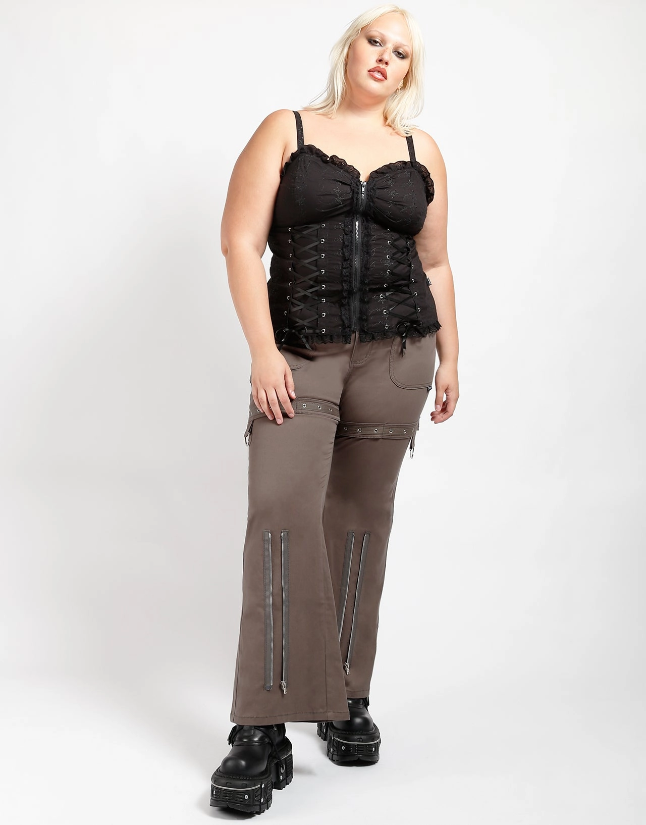 CURVE SUPER EYELET PANT OLIVE Perfectly Fit