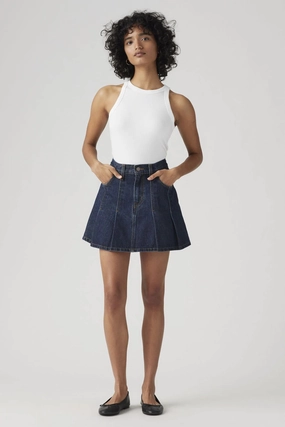 Pleated Mini Skirt Layered Cuff Design summer breeze