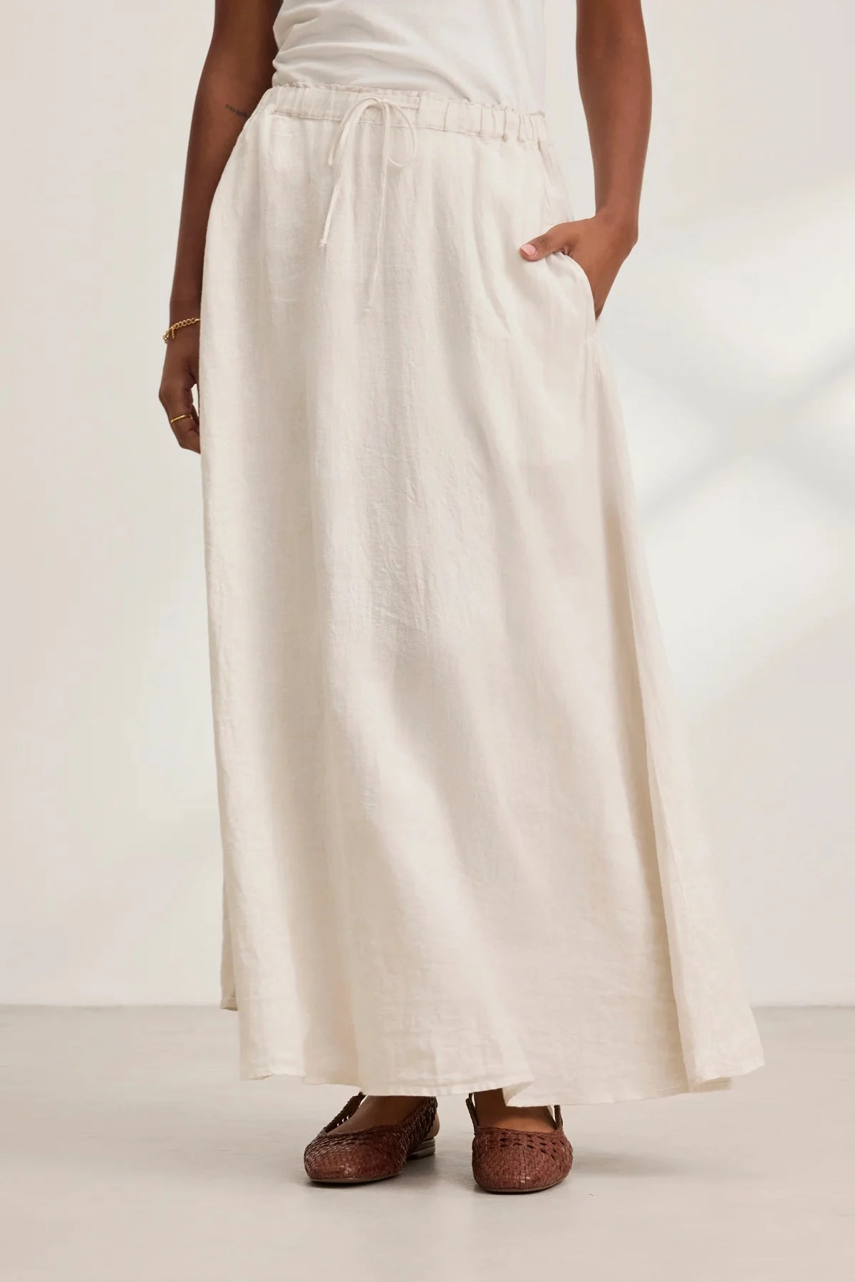 Memphis Linen Skirt No Cling
