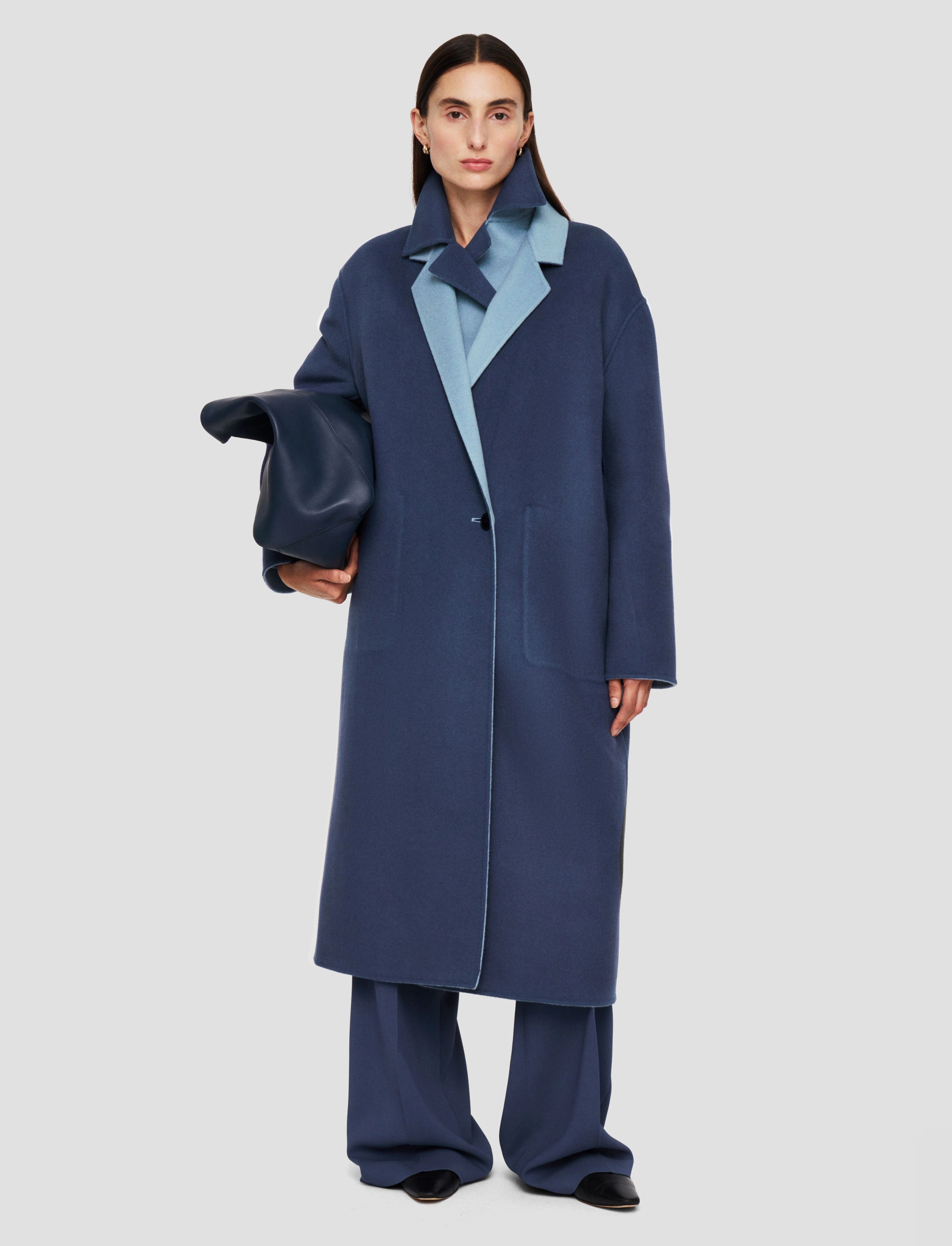 Buttery Soft Handfeel Foldable Design Edmond Reversible Double Face Cashmere Coat