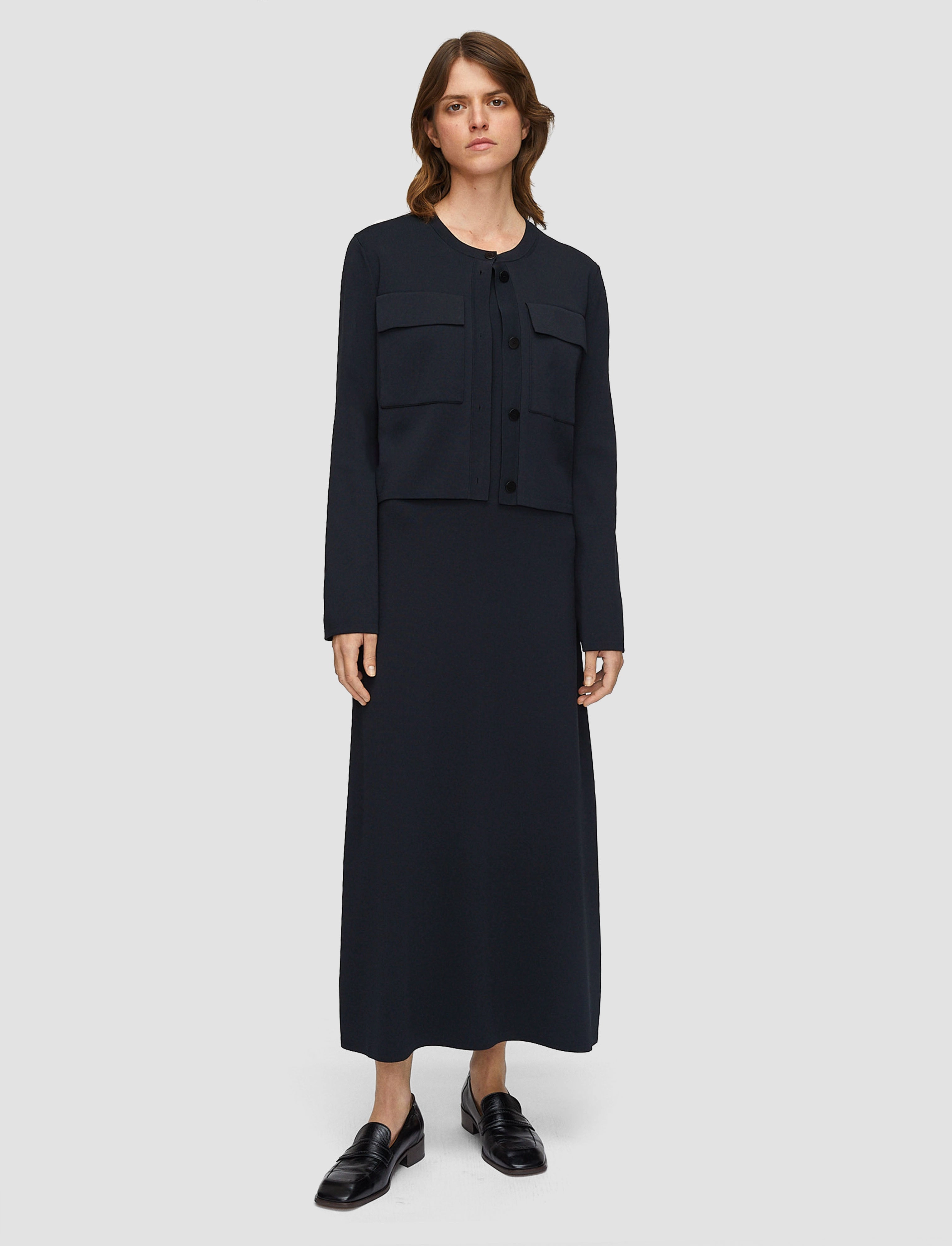 Work Comfort Shrink Resistant Treatment Viscose Knit Stretch Cardigan Jacket