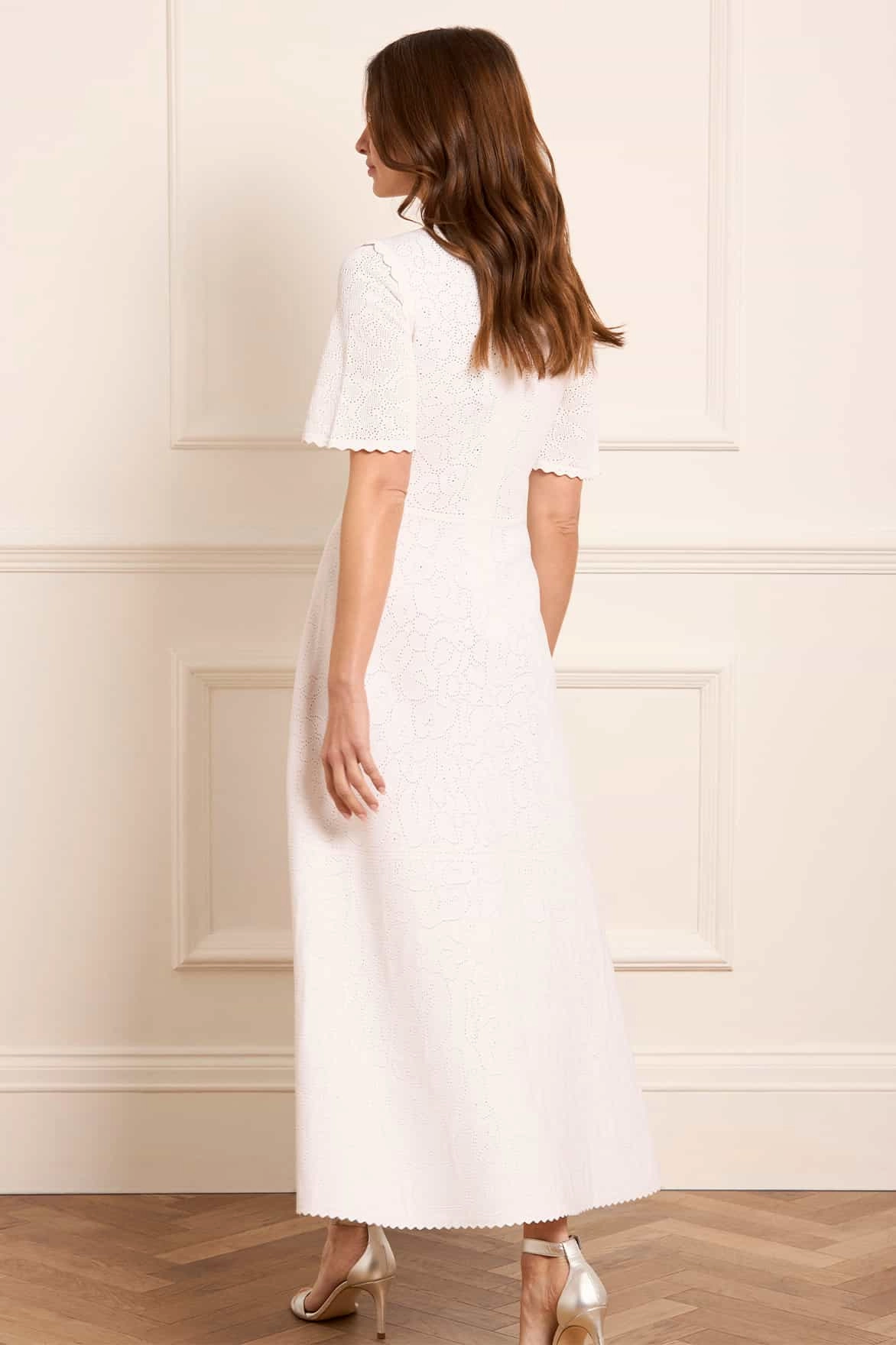 Chill Weather Sustainable Fibers Floral Pointelle Knit Gown