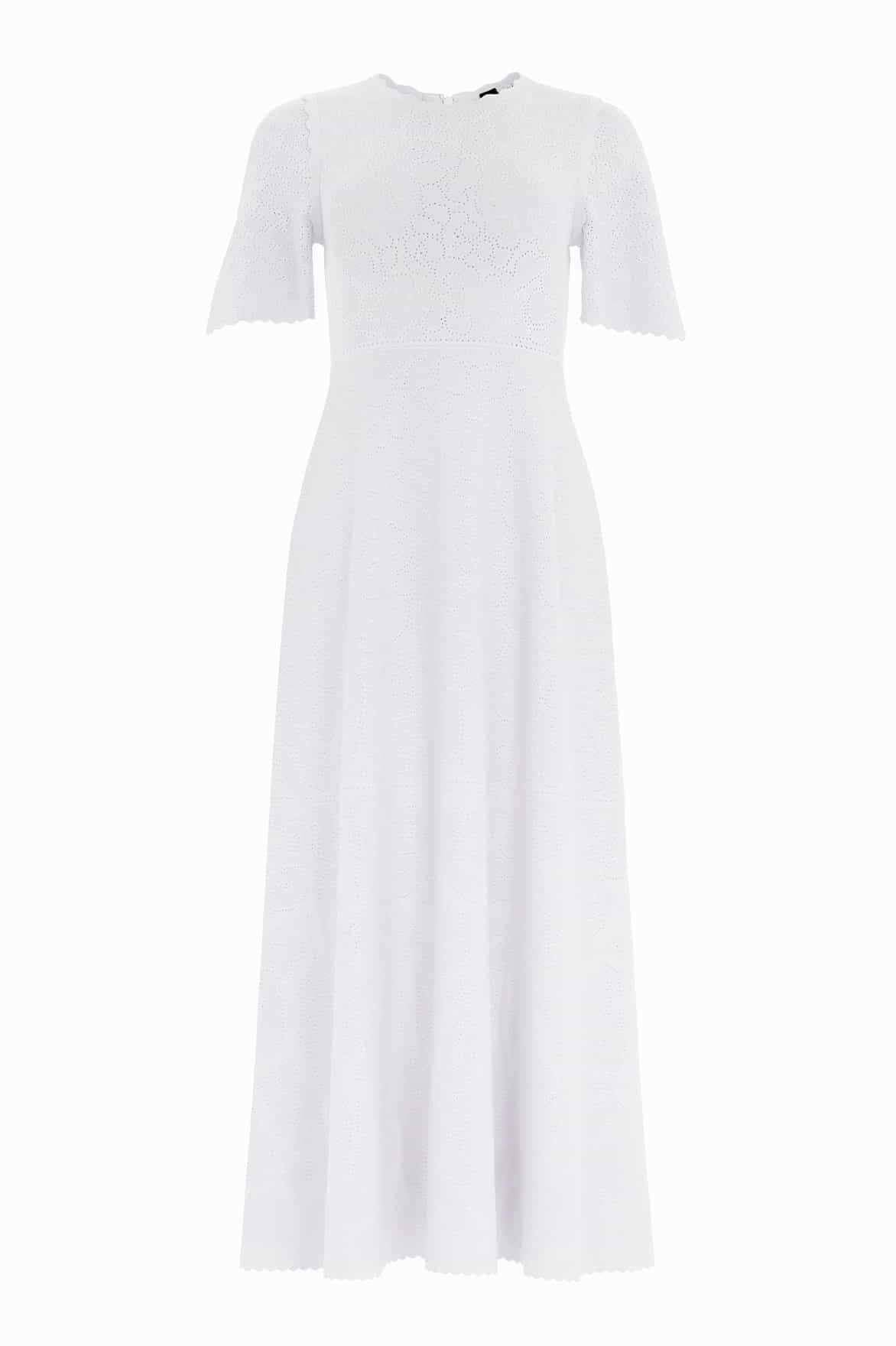 Floral Pointelle Knit Gown Seamless Stitch Construction Home Casual Outfit