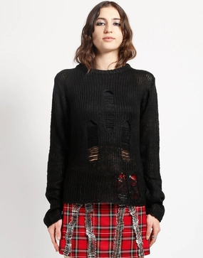 RAG STRIPE SWEATER BLACK Hydrophobic Surface Treatment