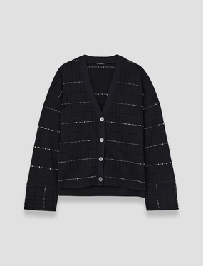 SheerWeight Knit Fragmented Stripes Cardigan