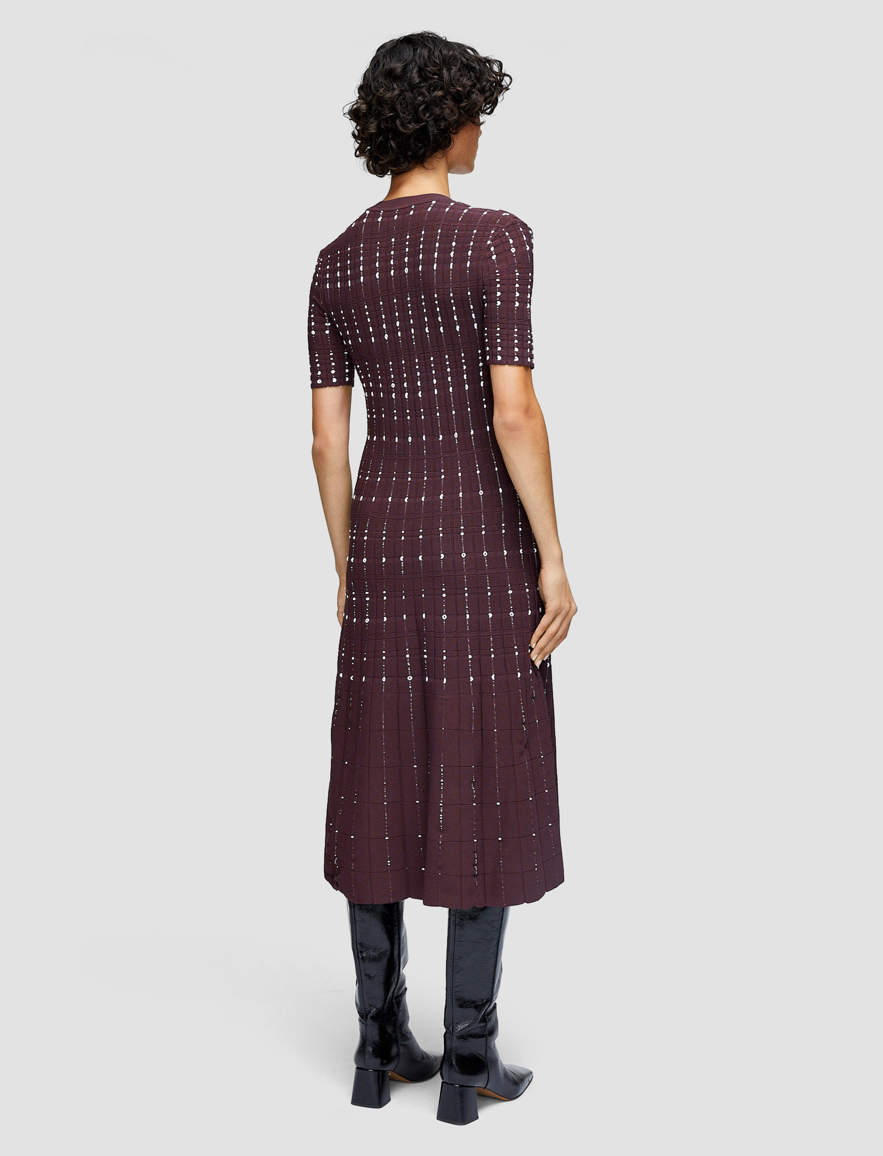 Layered Neckline Layered Texture Fragmented Stripes Dress