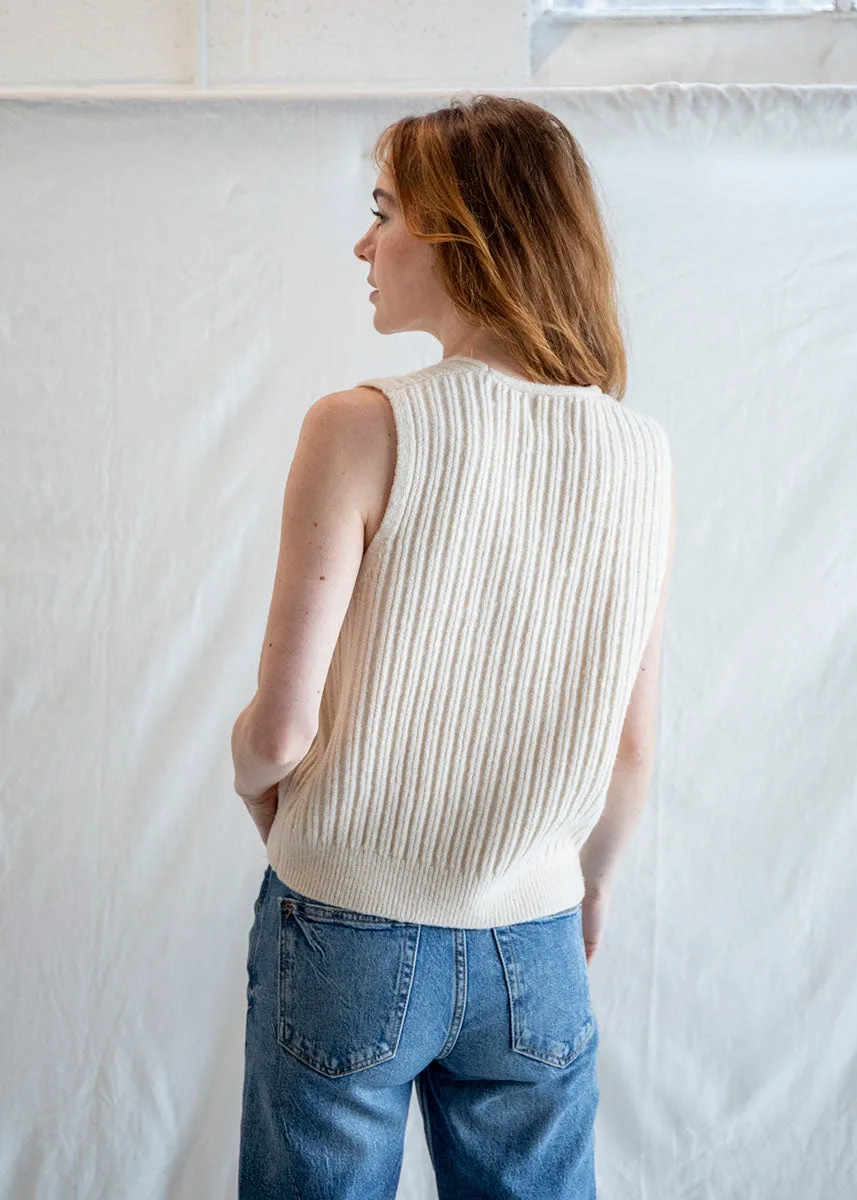 Frances Granny Vest - Cream Simple Style