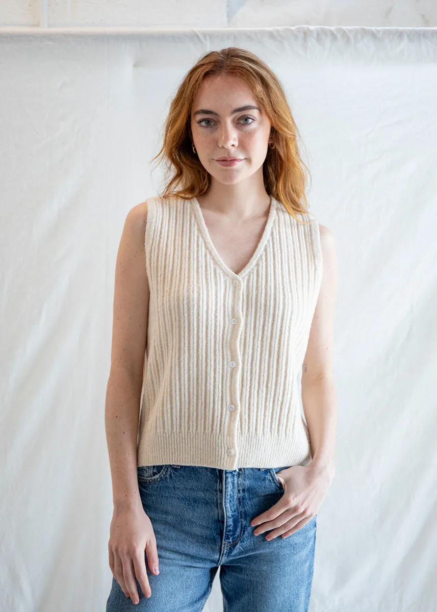 Cold Weather Outfit Frances Granny Vest - Cream