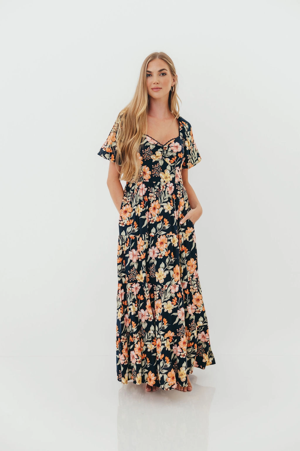 Francine Maxi Dress in Midnight Floral Body Harmony