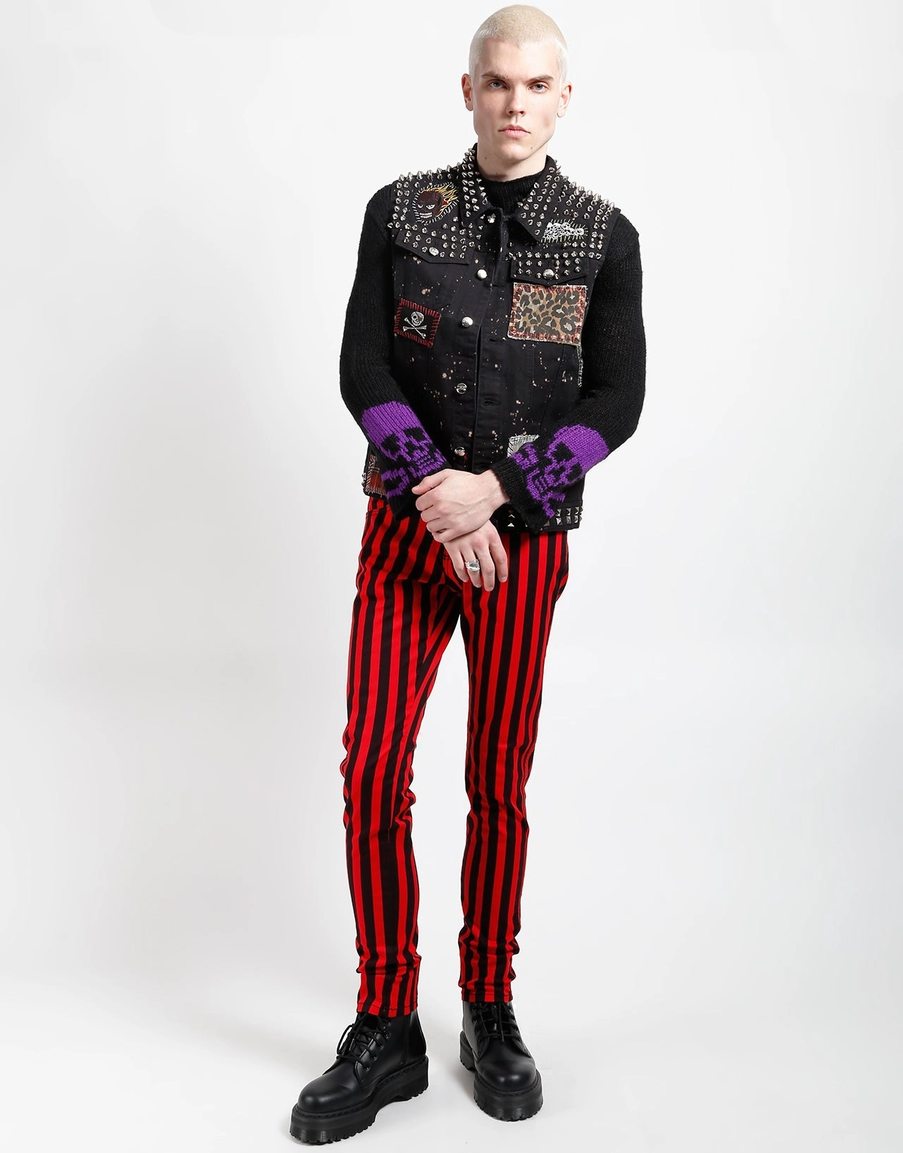 ROCKER JEAN MEDIUM BLK RED STRIPE All Day Comfort