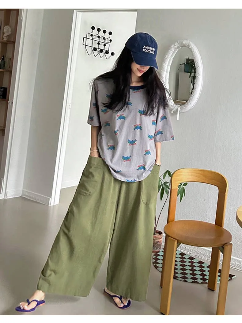 Quick Access Pockets Adaptable Style CASUAL LOOSE RAMIE WIDE-LEG PANTS_CWBLP0737
