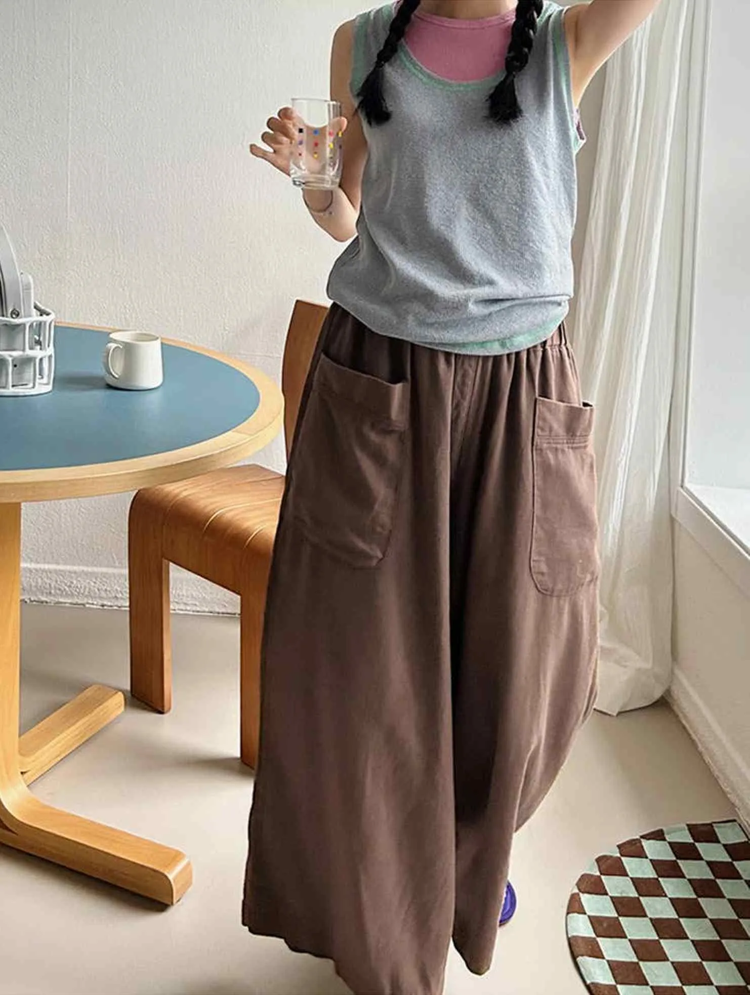 Core Stretch CASUAL LOOSE RAMIE WIDE-LEG PANTS_CWBLP0737