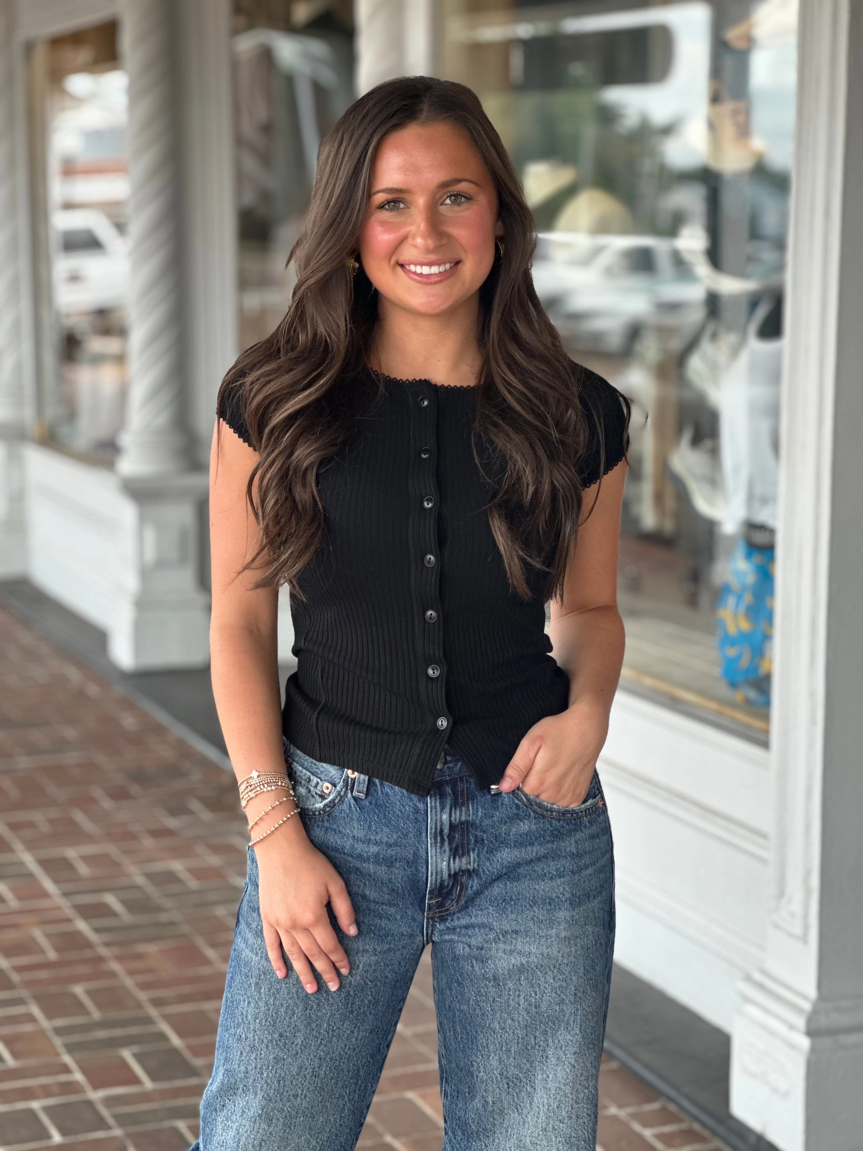 Glove Compatible Cuffs Velcro Fasten Free People Most Wanted Cardi in Black