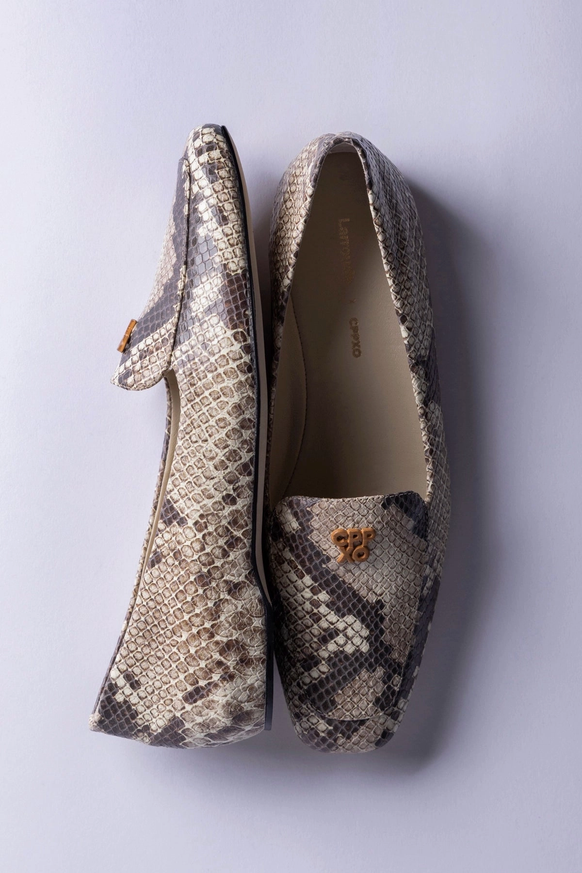 Larroud x CPPXO Loafer In Neutral Snake Leather All Daywear Travel Light