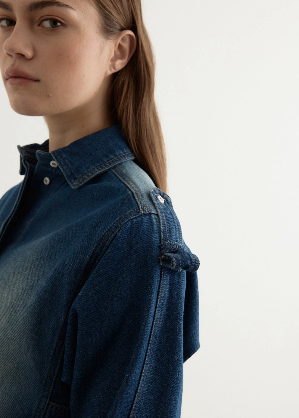 Morning Stroll Stretch Ruffle Shirt