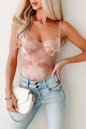 Midnight Playlist Sleeveless Mesh Bodysuit (Mauve) Chic Look For Teens Daily Routine