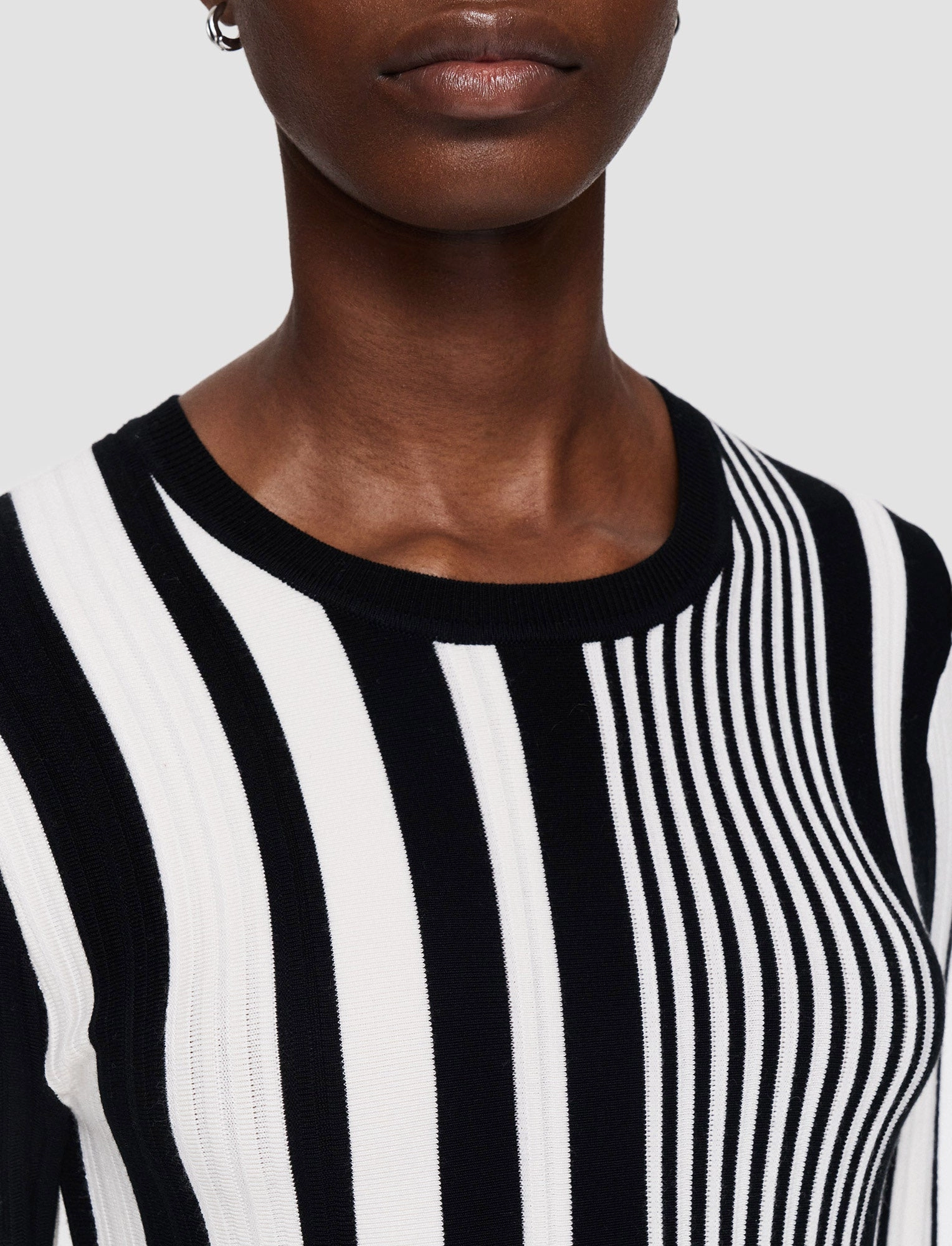 Stripes and Pleats Dress Breathable Honeycomb Weave