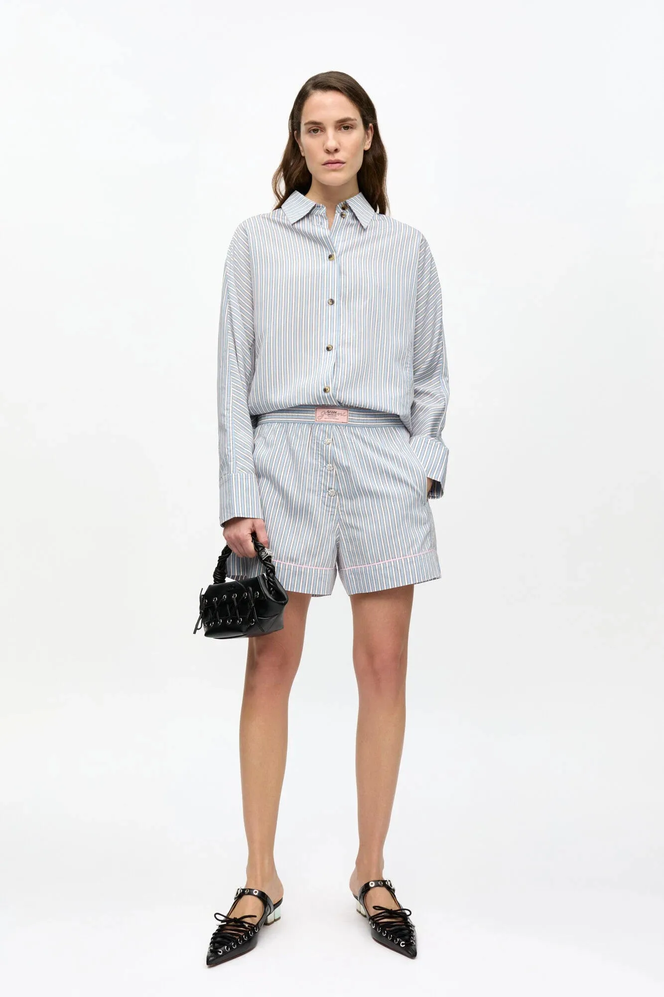 Flexible Gusset Design Striped Yarn Dyed Elasticated Shorts