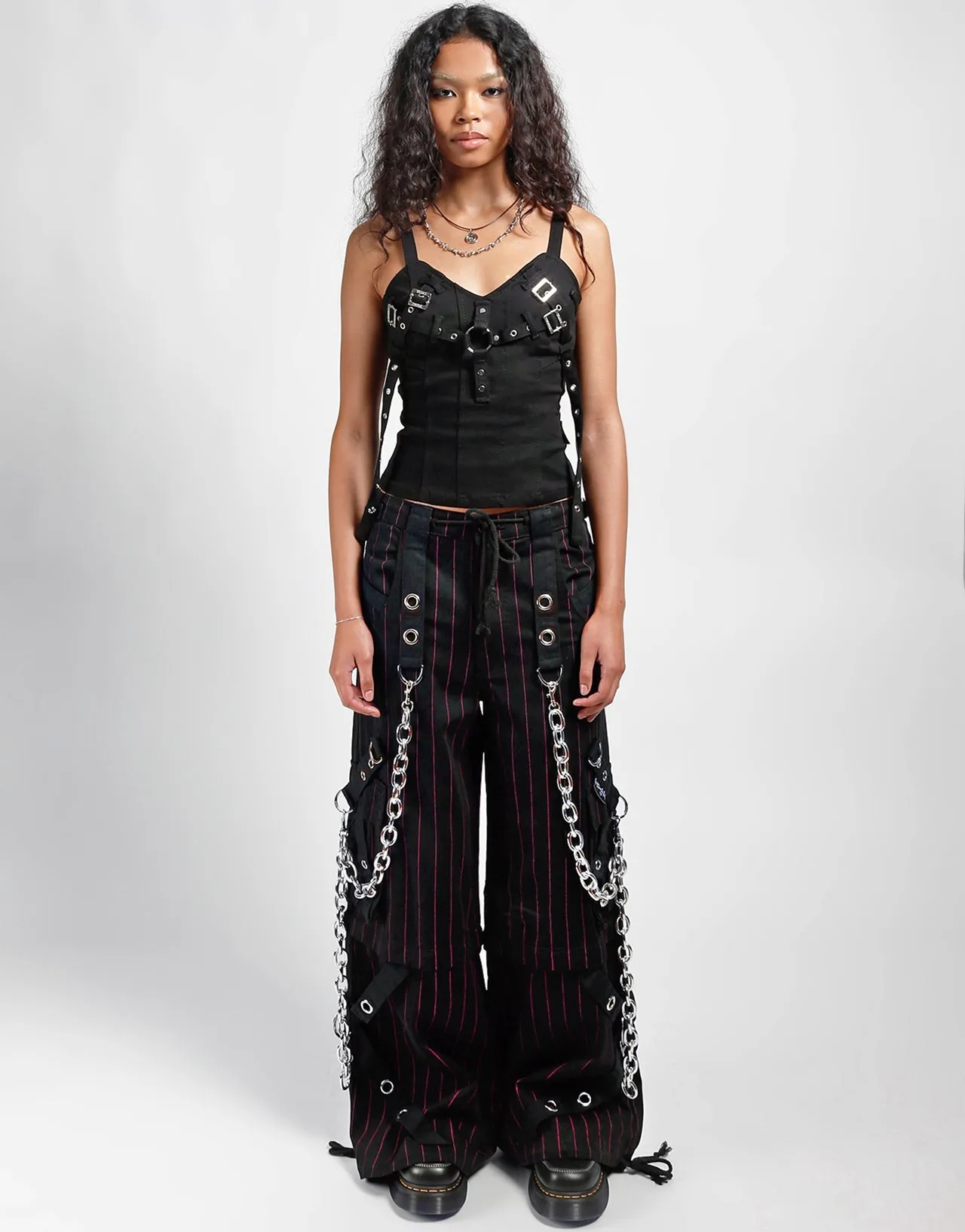 GODFATHER CHAIN PANT RED STRIPE Contrast Trim