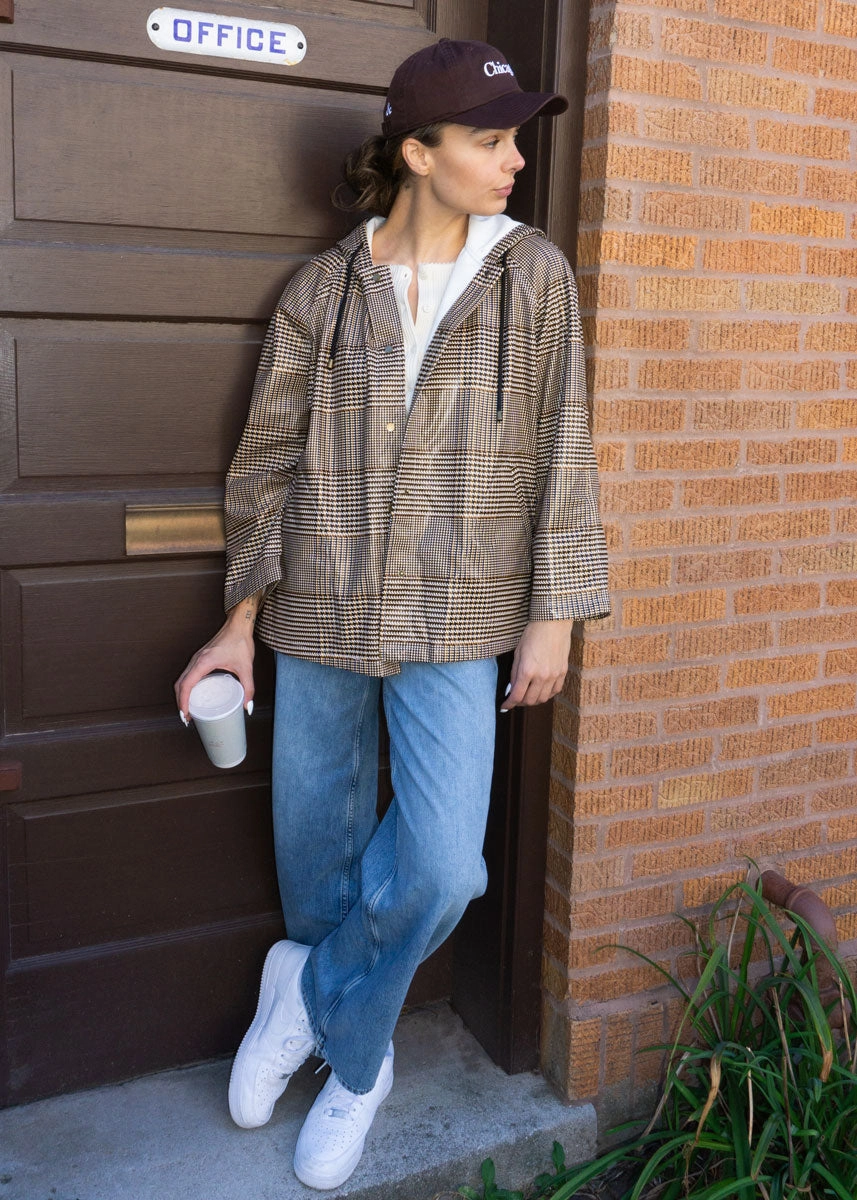 Non Restrictive Movement Cut Jesse Raincoat - Houndstooth