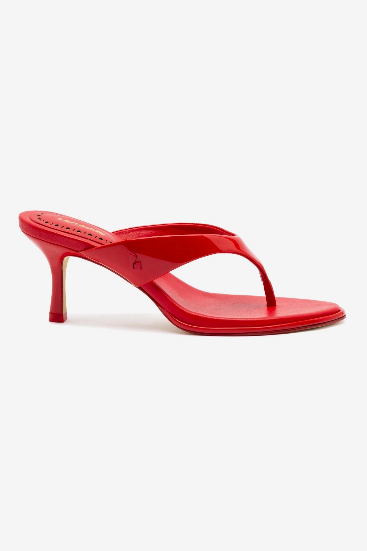 Textured Grip Surface Simple Slip Gaia Sandal In Scarlet Leather