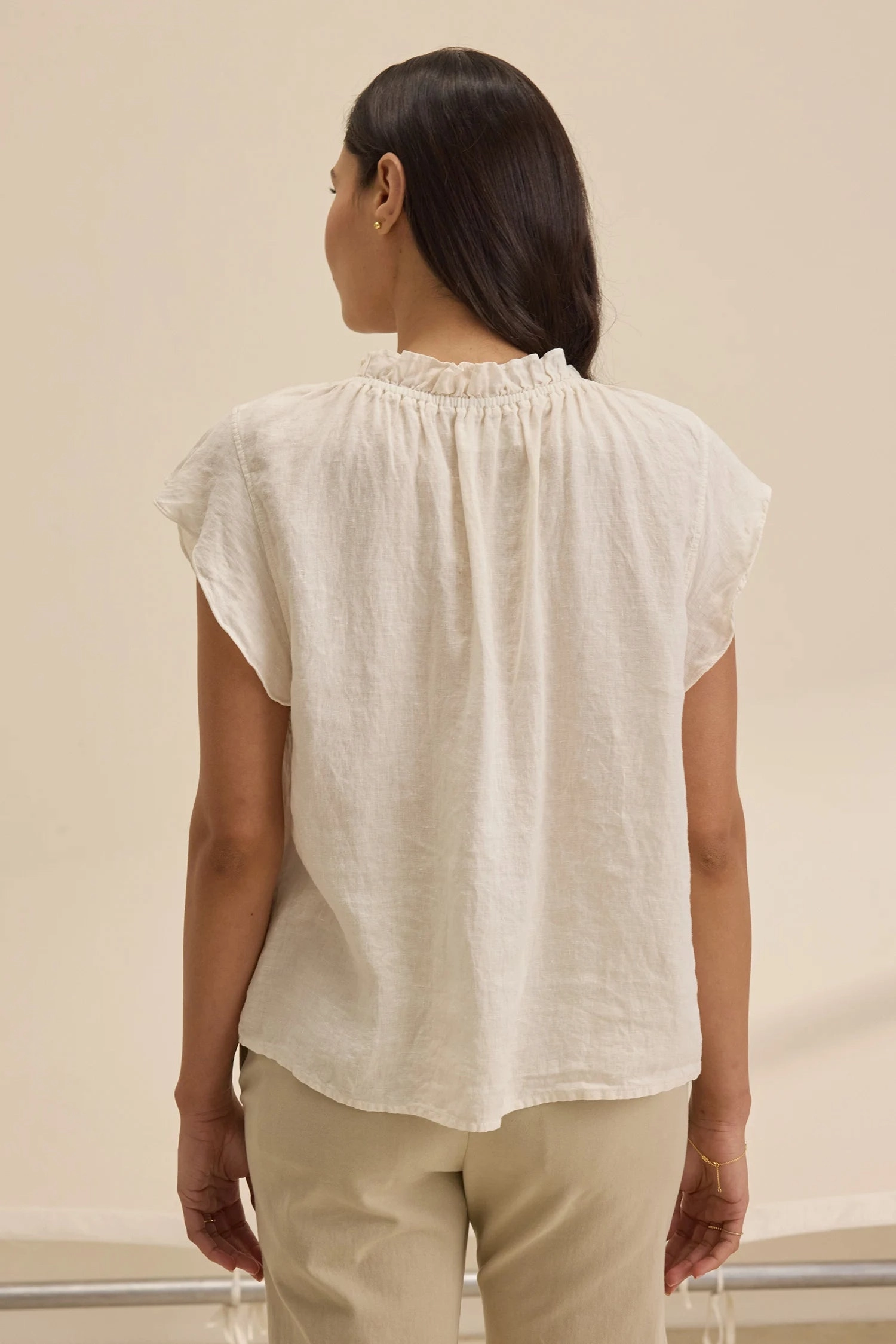 OdorControl Technology ErgonomicSleeves Semira Woven Linen Top