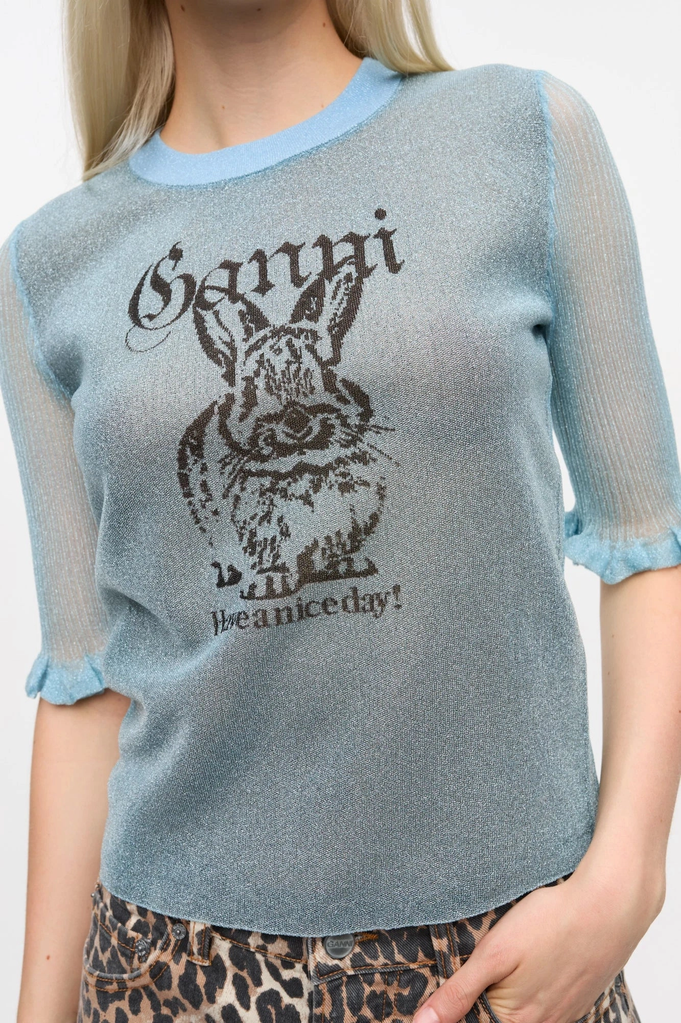 Sheer Jacquard Top Cozy Cardigan