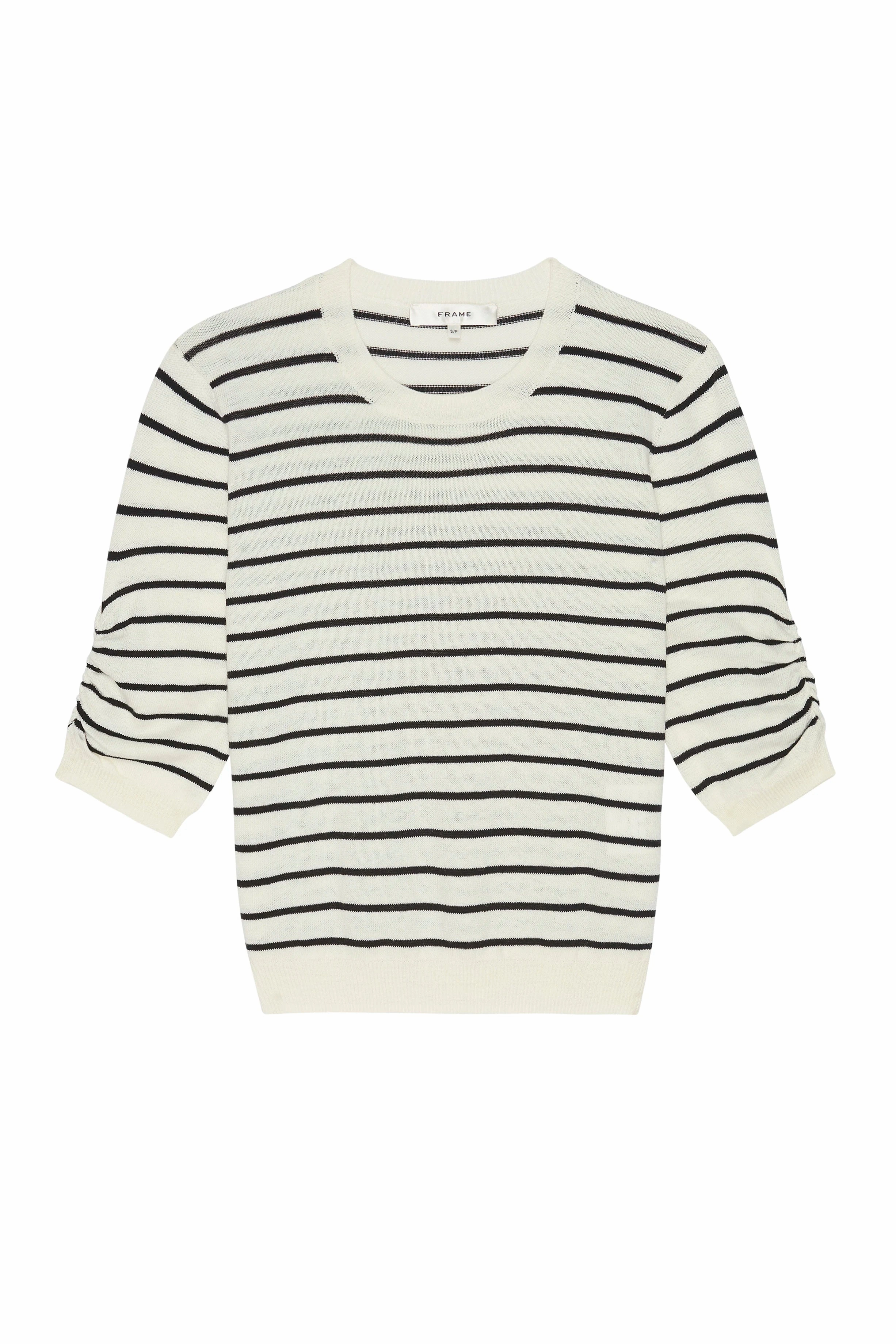 Gathered Striped Knit Sweater MultiPanel Design