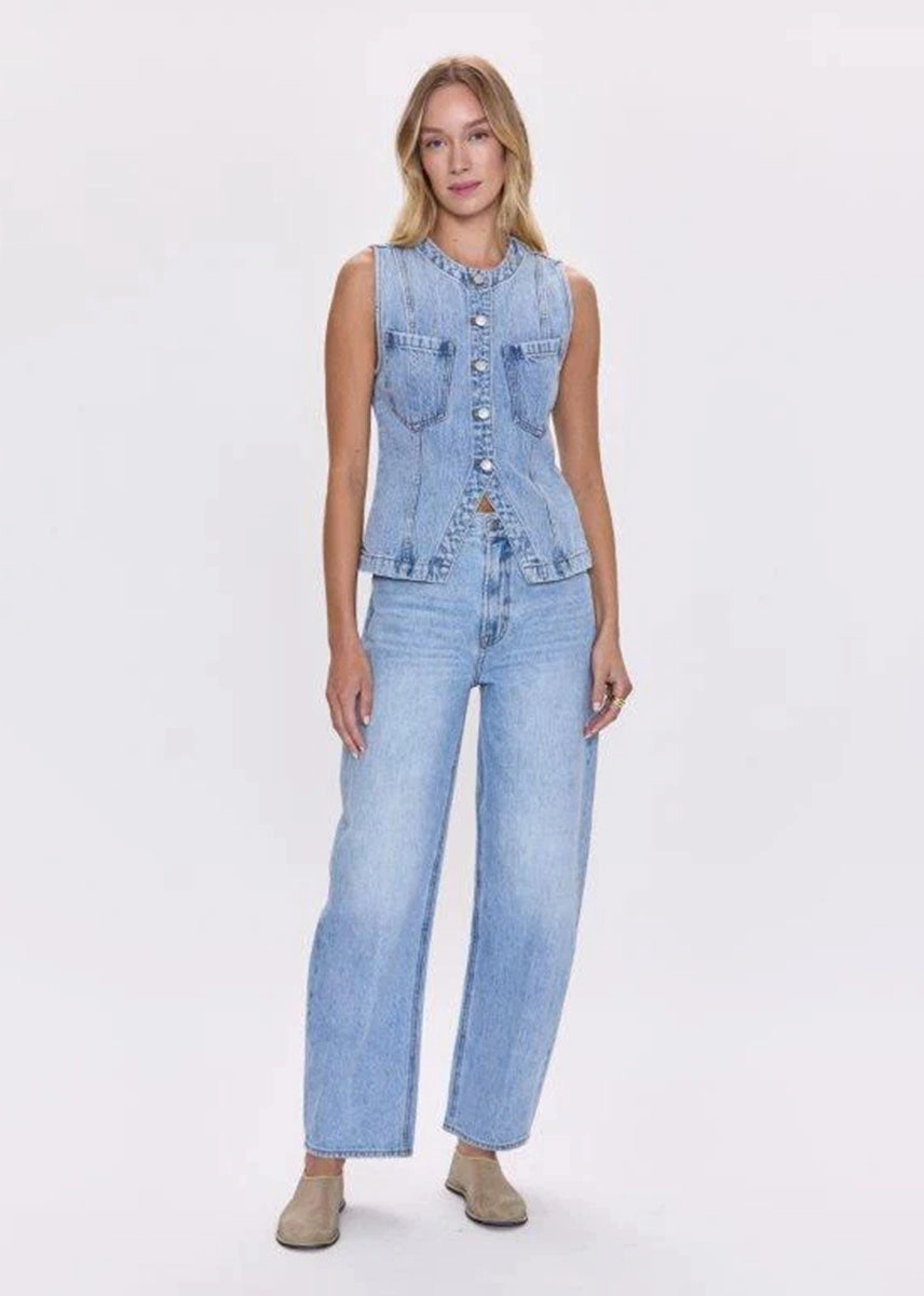 Convertible Collar Lightweight pullover Gia Fitted Collarless Vest - Gaze