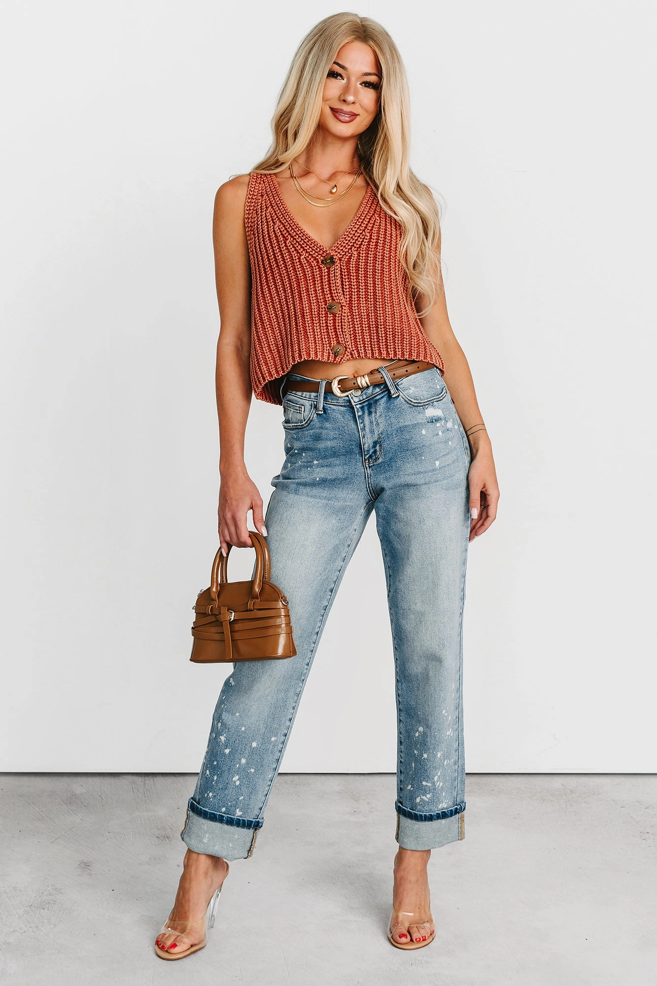 Ginny Bleach Splatter Judy Blue Boyfriend Jeans (Medium) Earthy Modern Minimalist Office Wear Soft Date Night Street Fashion