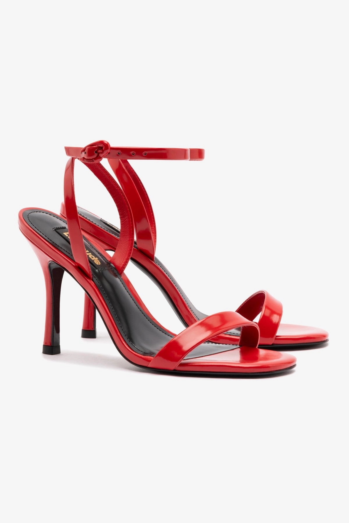 Simple Glam Compression Molded Base Veronina Sandal In Scarlet Patent Leather