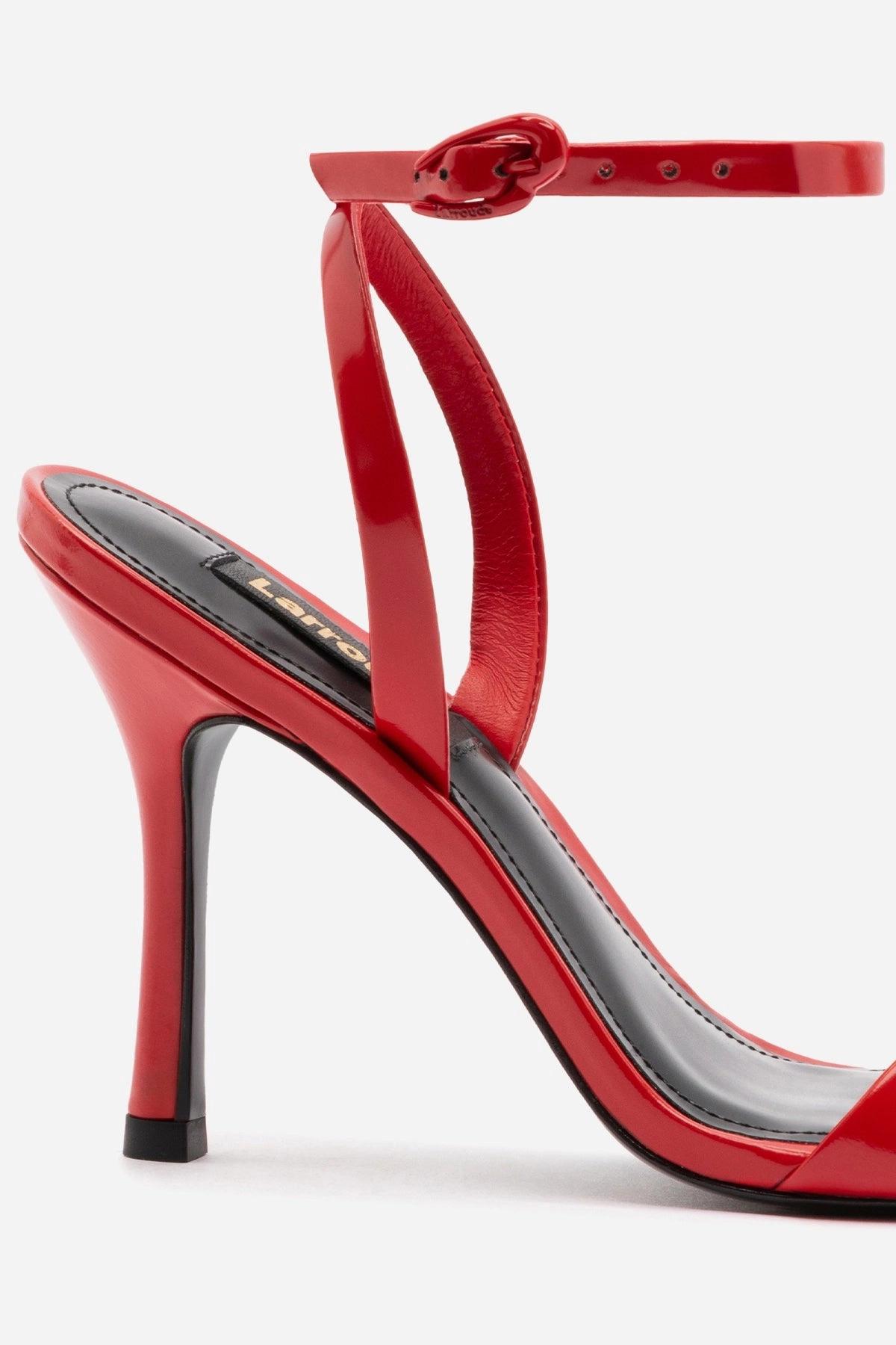 Veronina Sandal In Scarlet Patent Leather Sandal Clasps