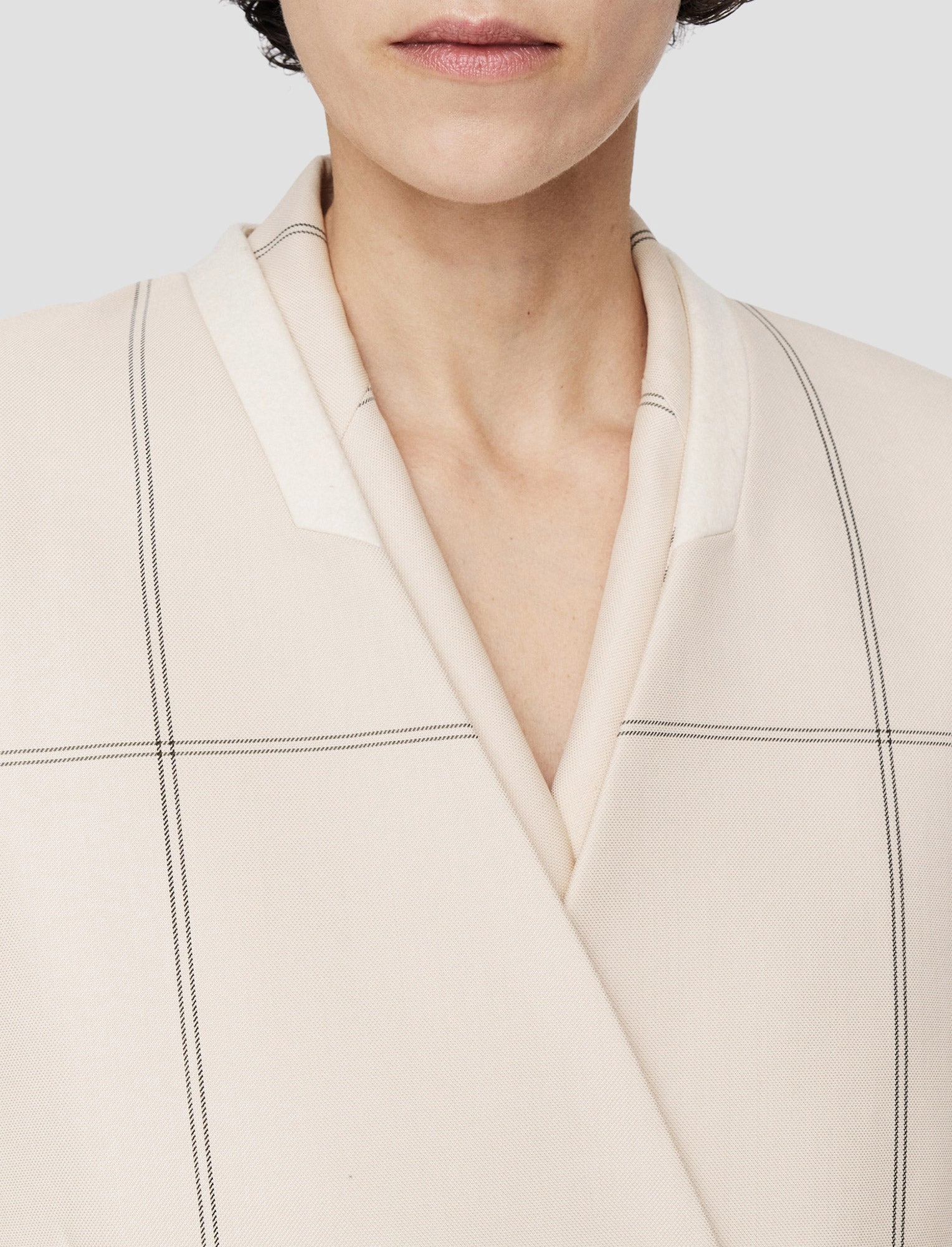 Wool Tartan Lalo Coat Abrasion Resistant Edges Hidden Zipper