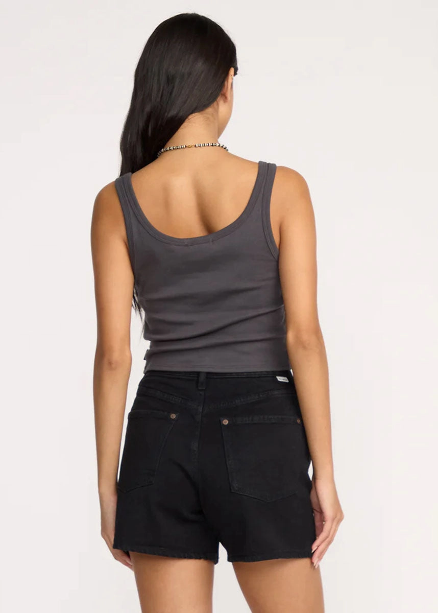 Goddess Knit Tank - Black Sands Flexible Waistband Fleece Pullover