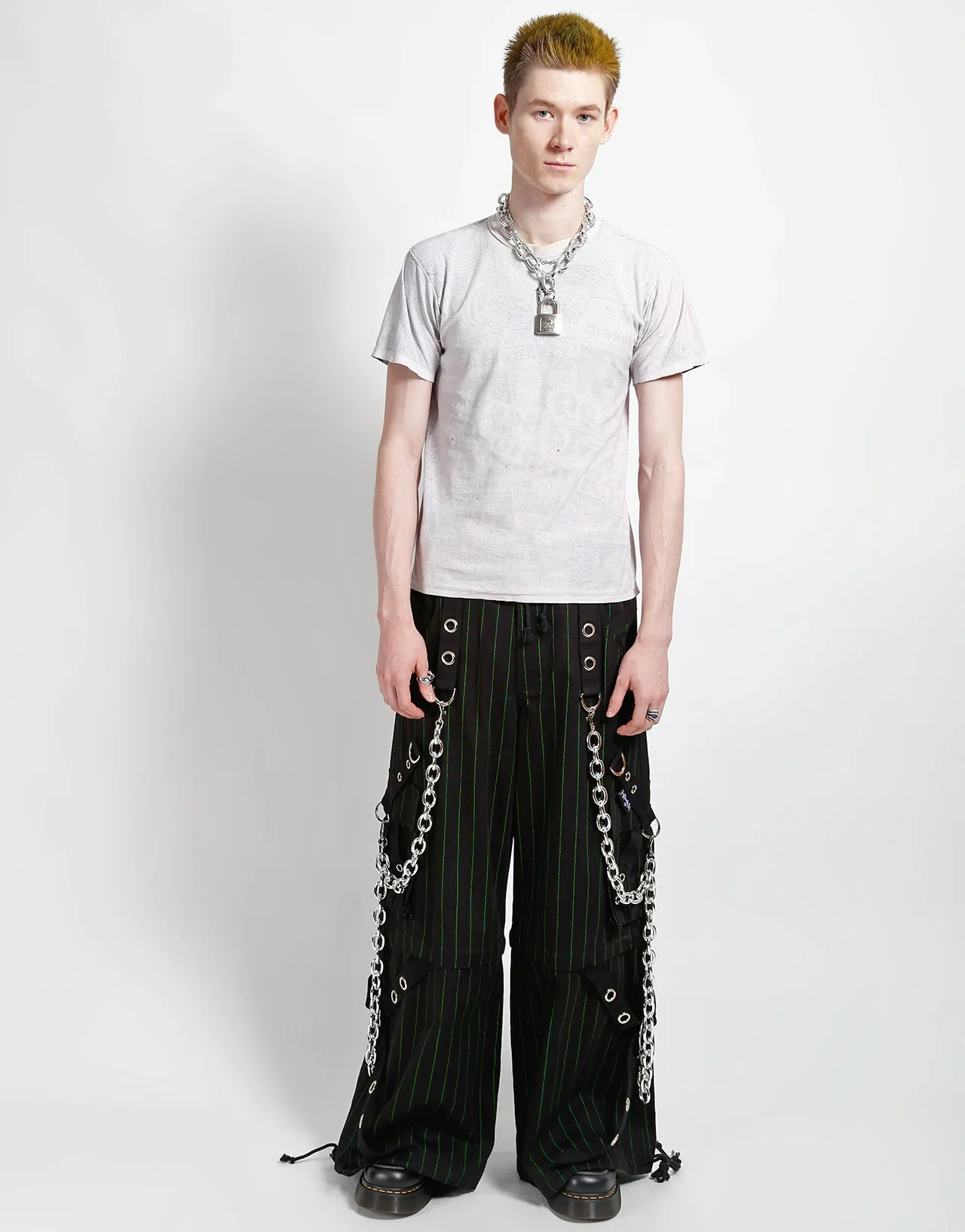 GODFATHER CHAIN PANT GREEN STRIPE Chilly Layering